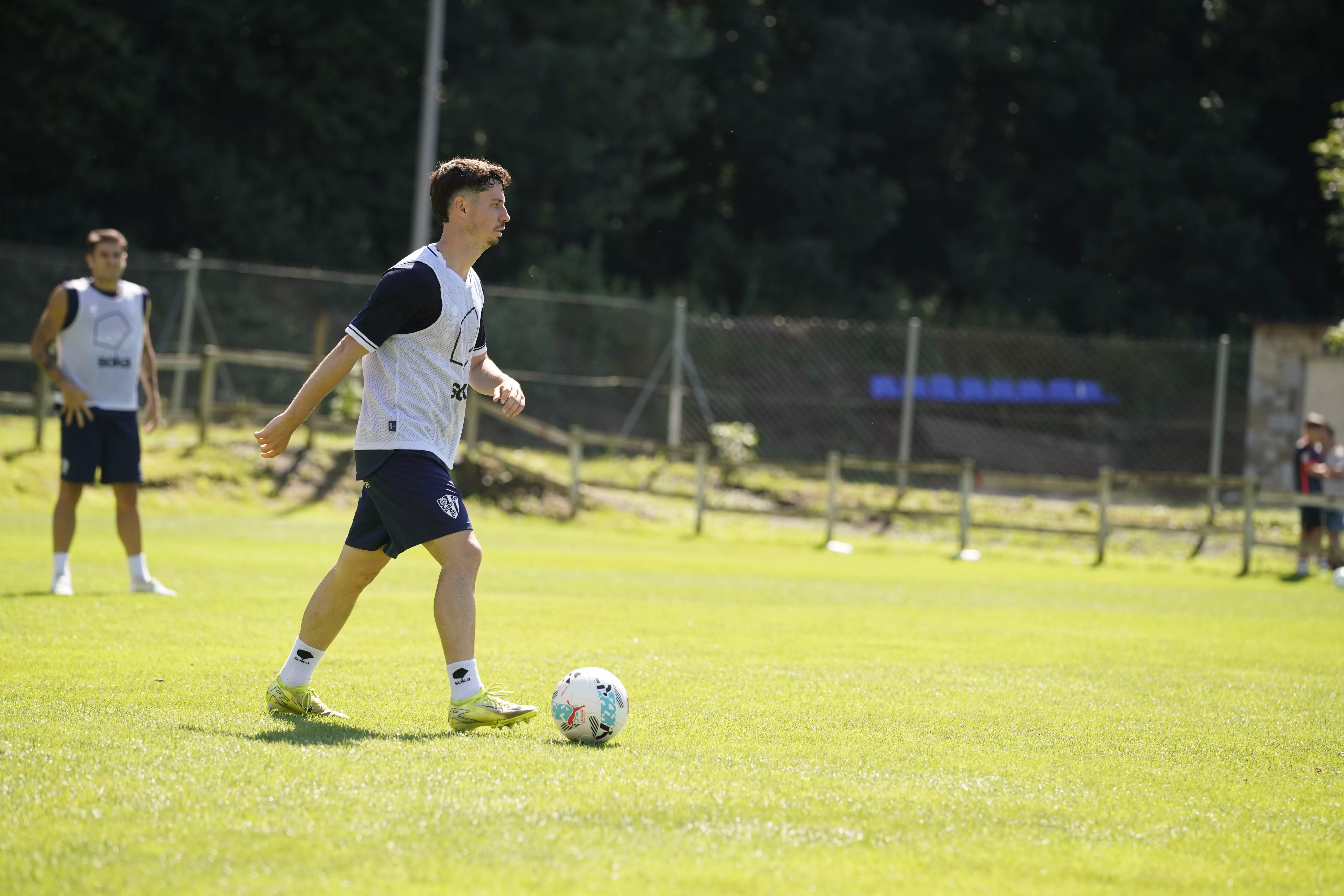 Entrenamiento del Huesca en Benasque el domingo. Foto Dani Vidal