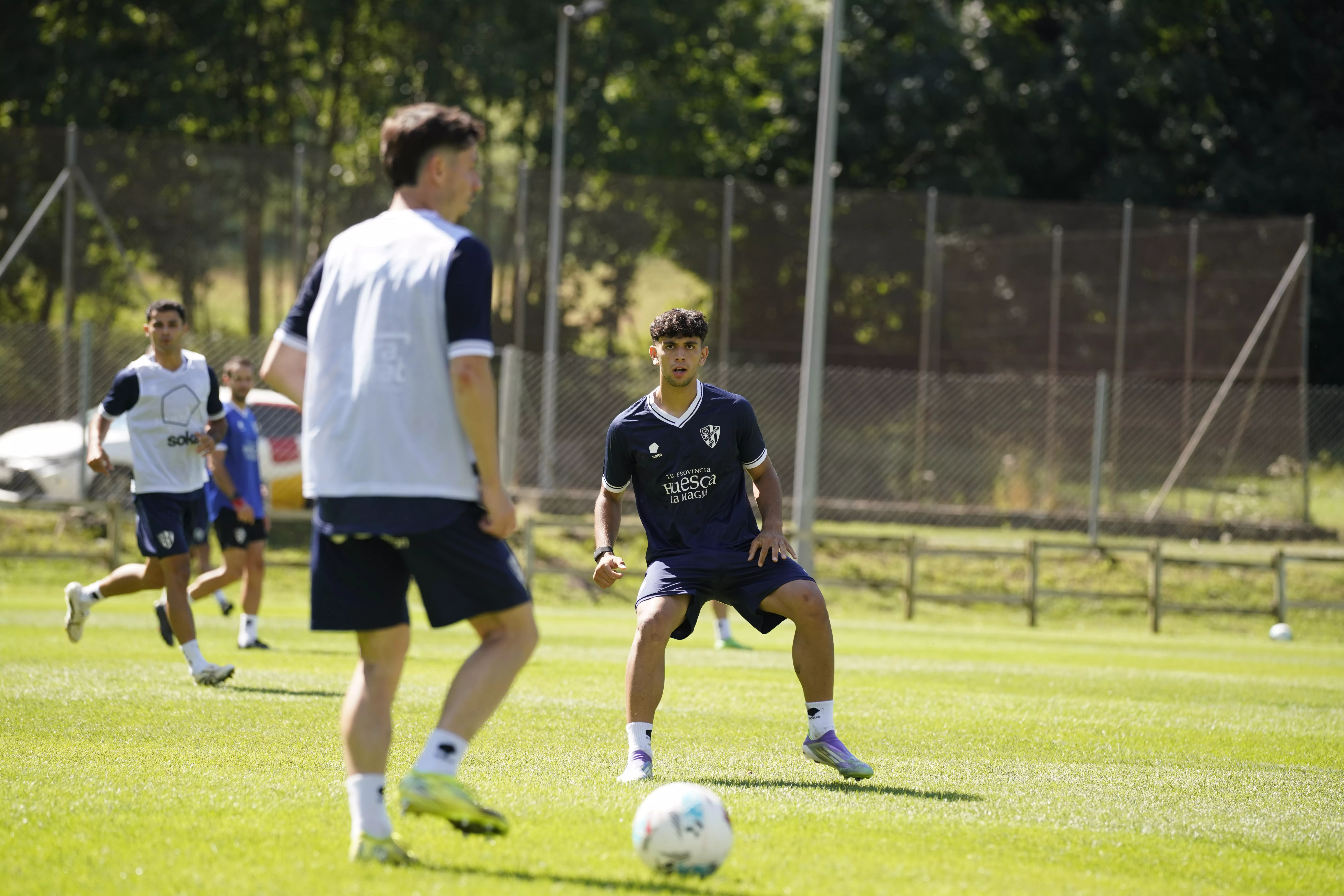 Entrenamiento del Huesca en Benasque el domingo. Foto Dani Vidal