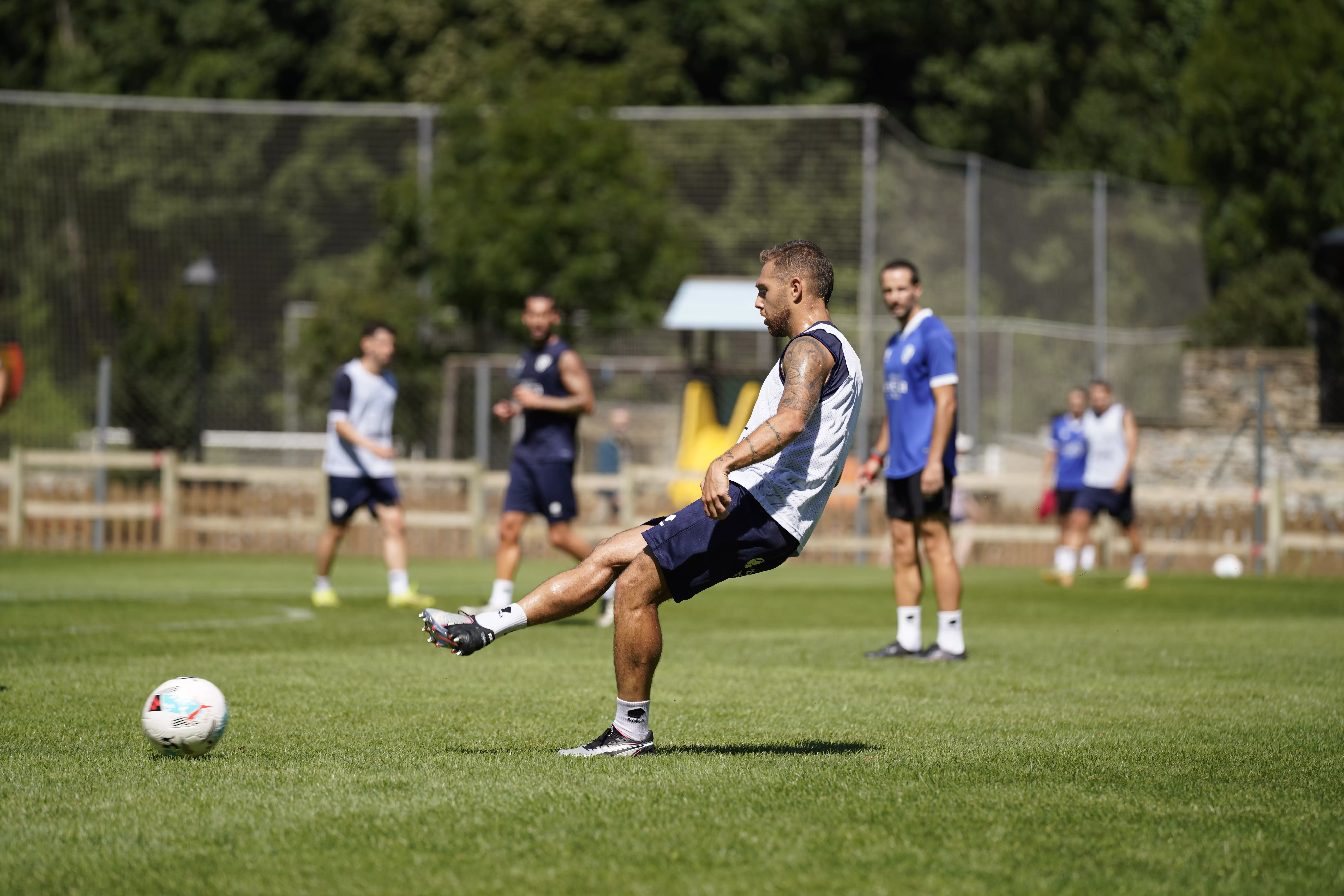 Entrenamiento del Huesca en Benasque el domingo. Foto Dani Vidal