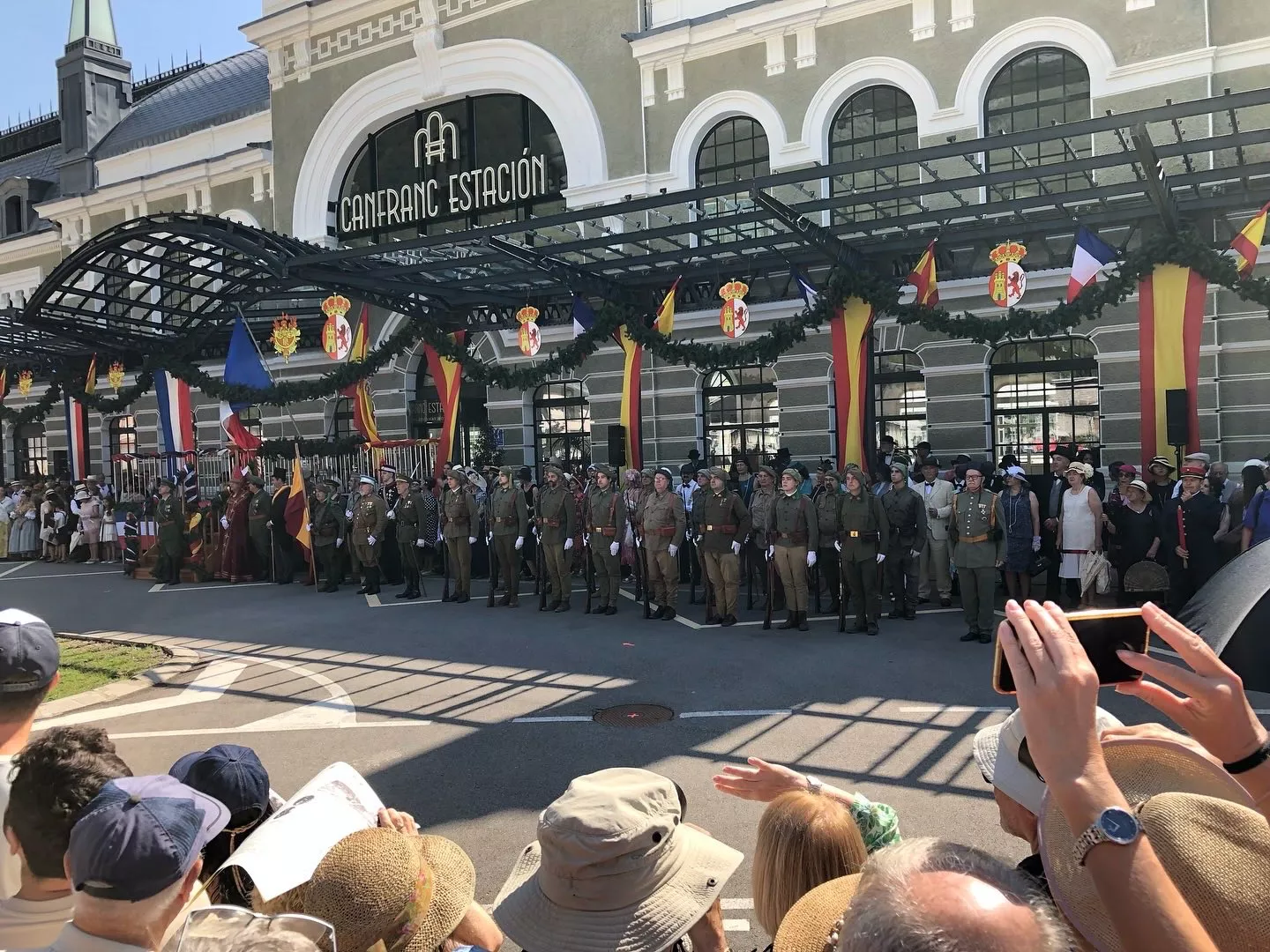 Recreación de la inauguración de la Estación Internacional de Canfranc. Foto Turismo Canfranc