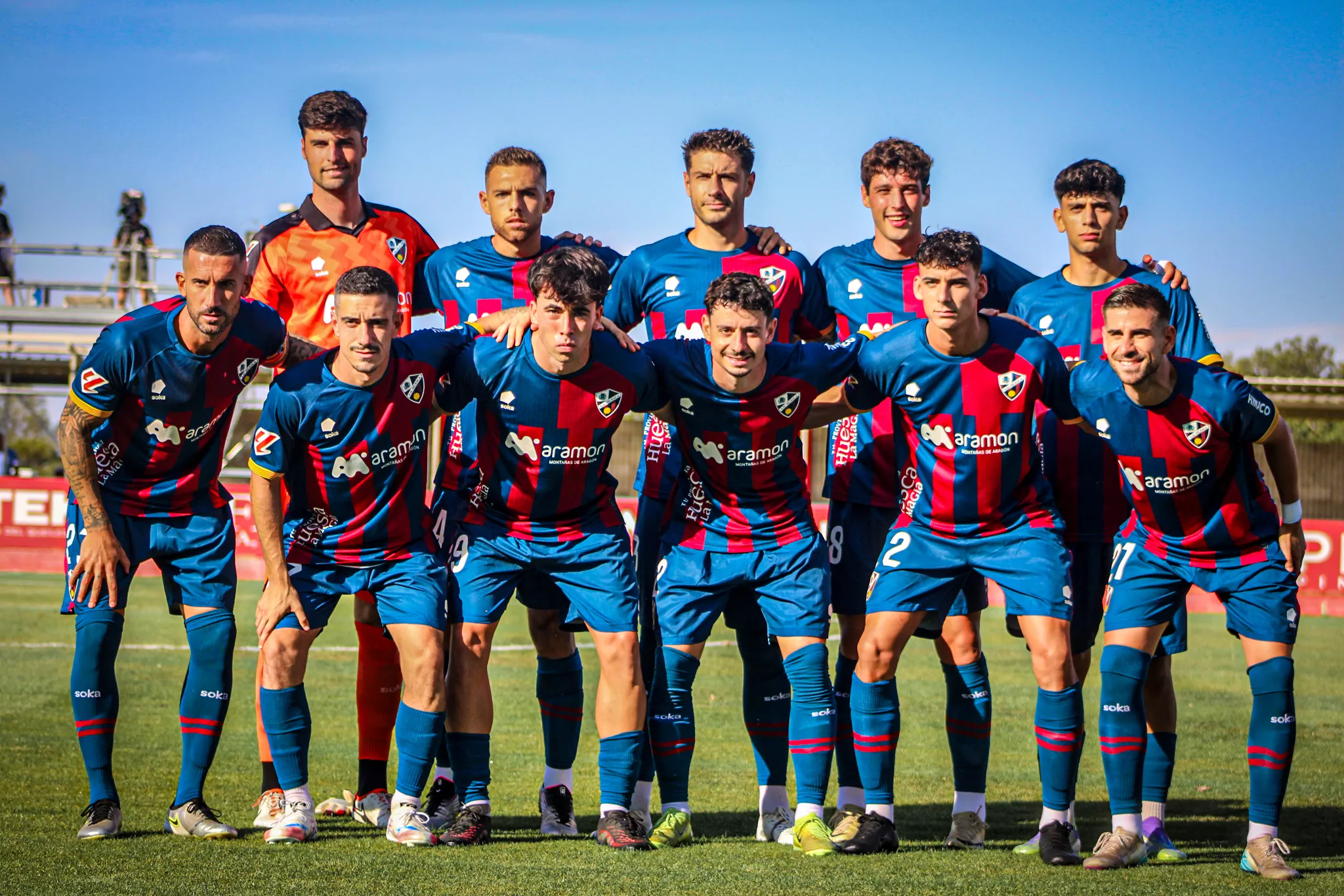 El primer once de la pretemporada del Huesca de Sergi Guilló. Foto SD Huesca