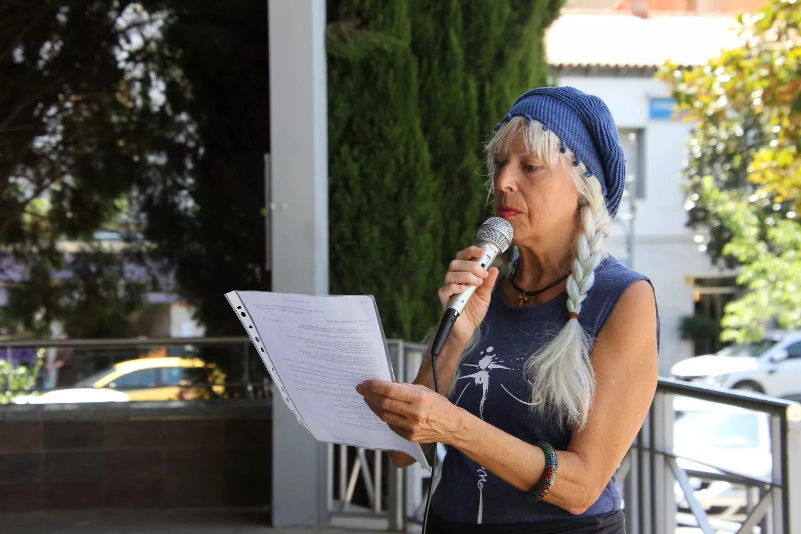 Concentración en Binéfar de apoyo a Palestina. Foto Carlos Neofato