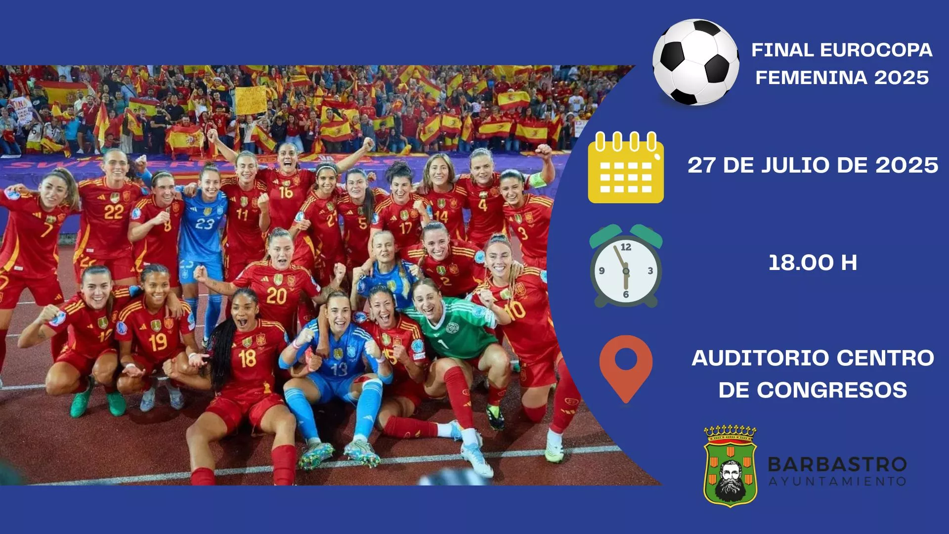 Los aficionados barbastrenses tendrán pantalla gigante en el Palacio de Congresos