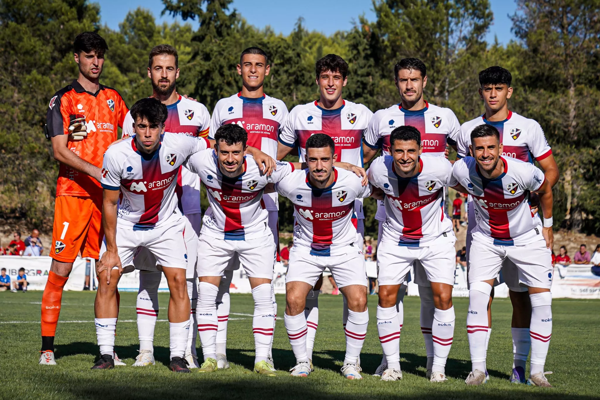 Once del Huesca en Lerín ante Osasuna. Foto: SD Huesca