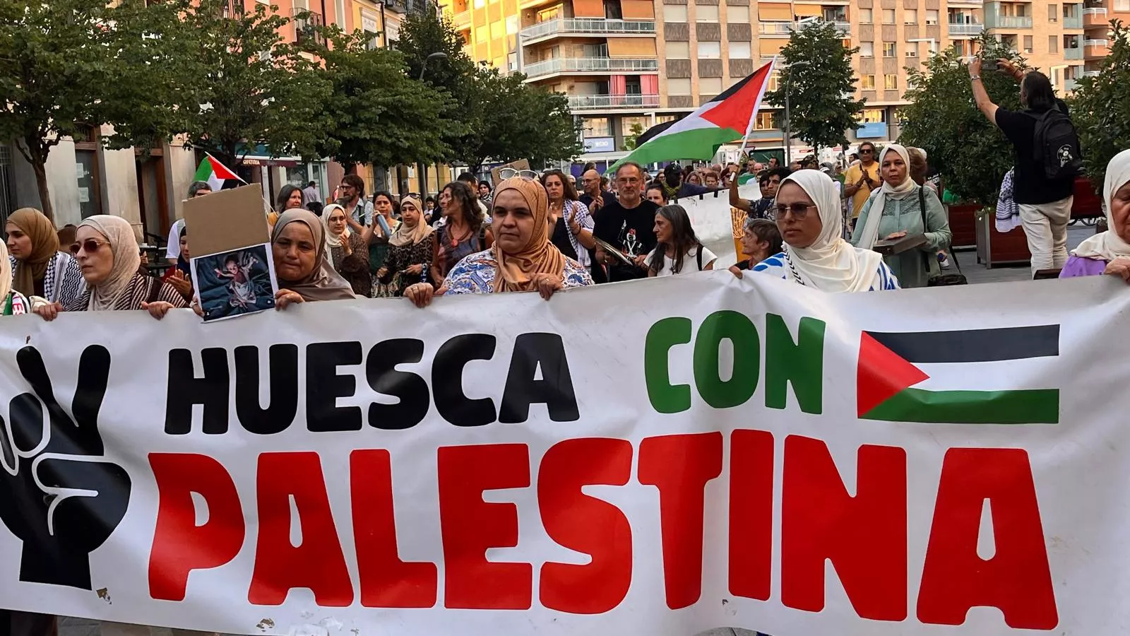 Manifestación en Huesca en solidaridad con Palestina. Foto Mercedes Manterola