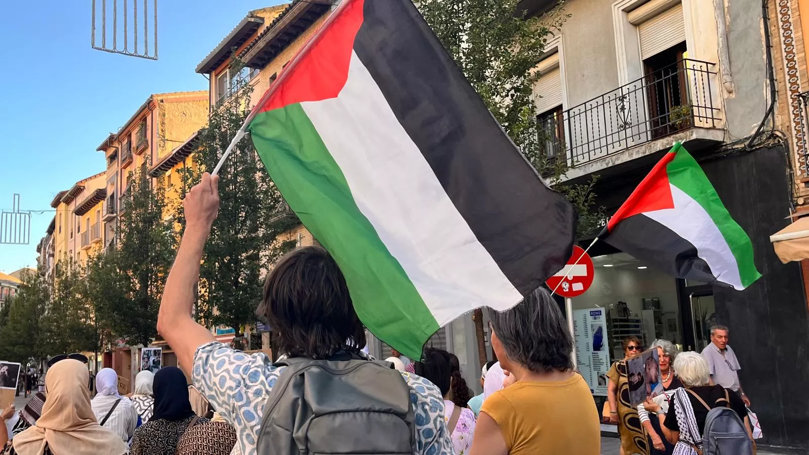 Manifestación en Huesca en solidaridad con Palestina. Foto Mercedes Manterola