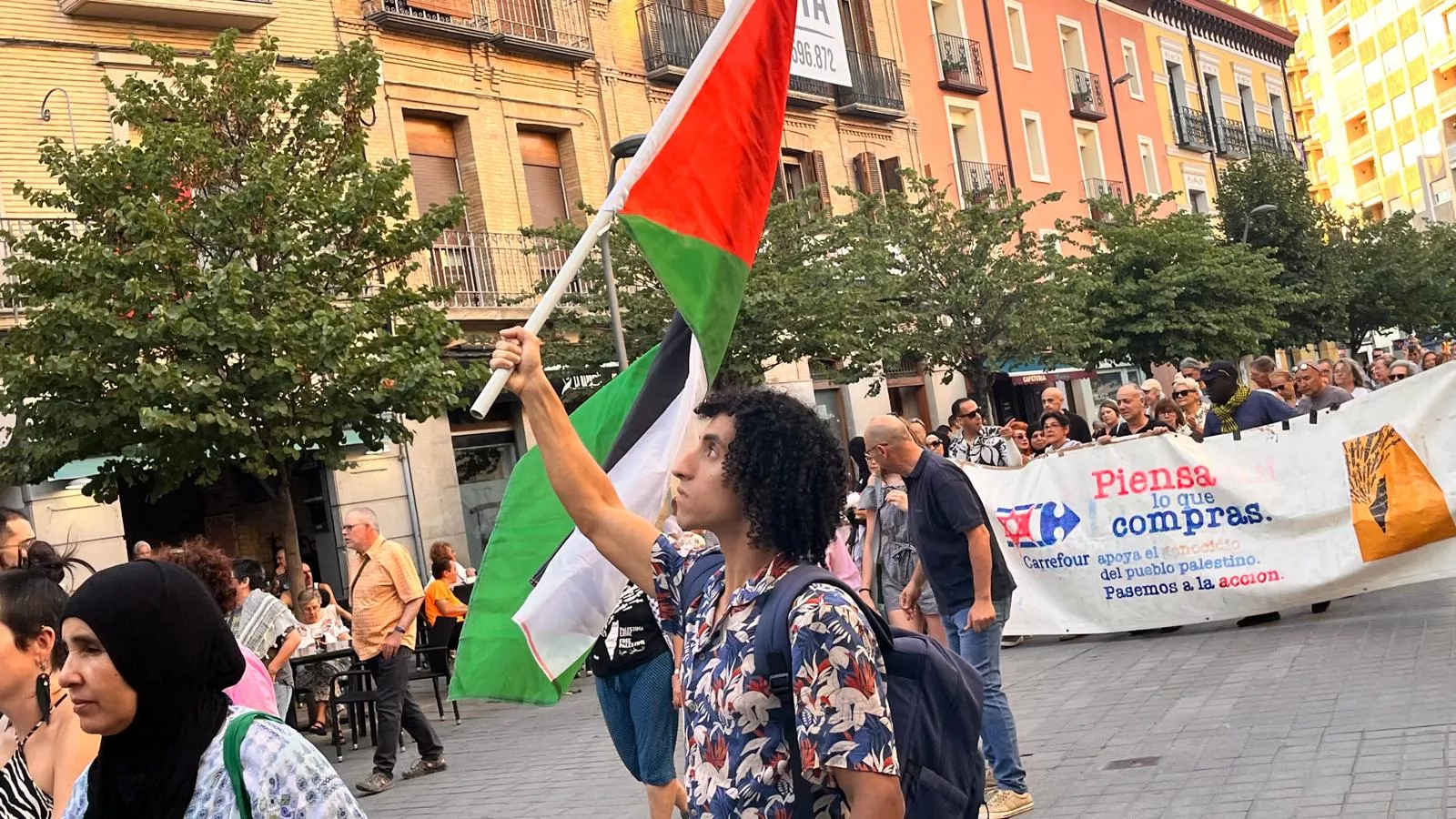 Manifestación en Huesca en solidaridad con Palestina. Foto Mercedes Manterola