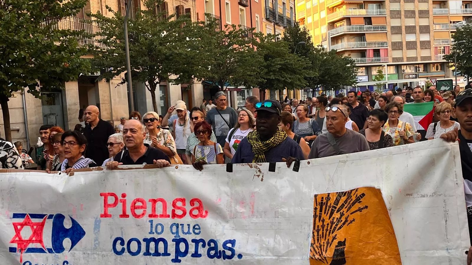 Manifestación en Huesca en solidaridad con Palestina. Foto Mercedes Manterola