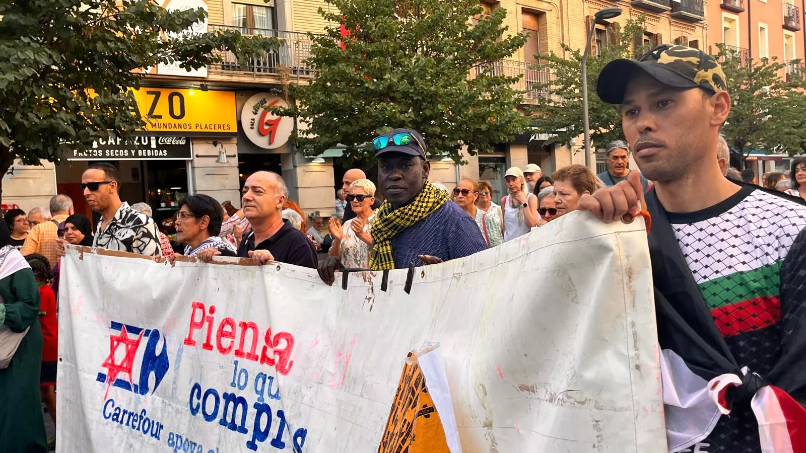 Manifestación en Huesca en solidaridad con Palestina. Foto Mercedes Manterola