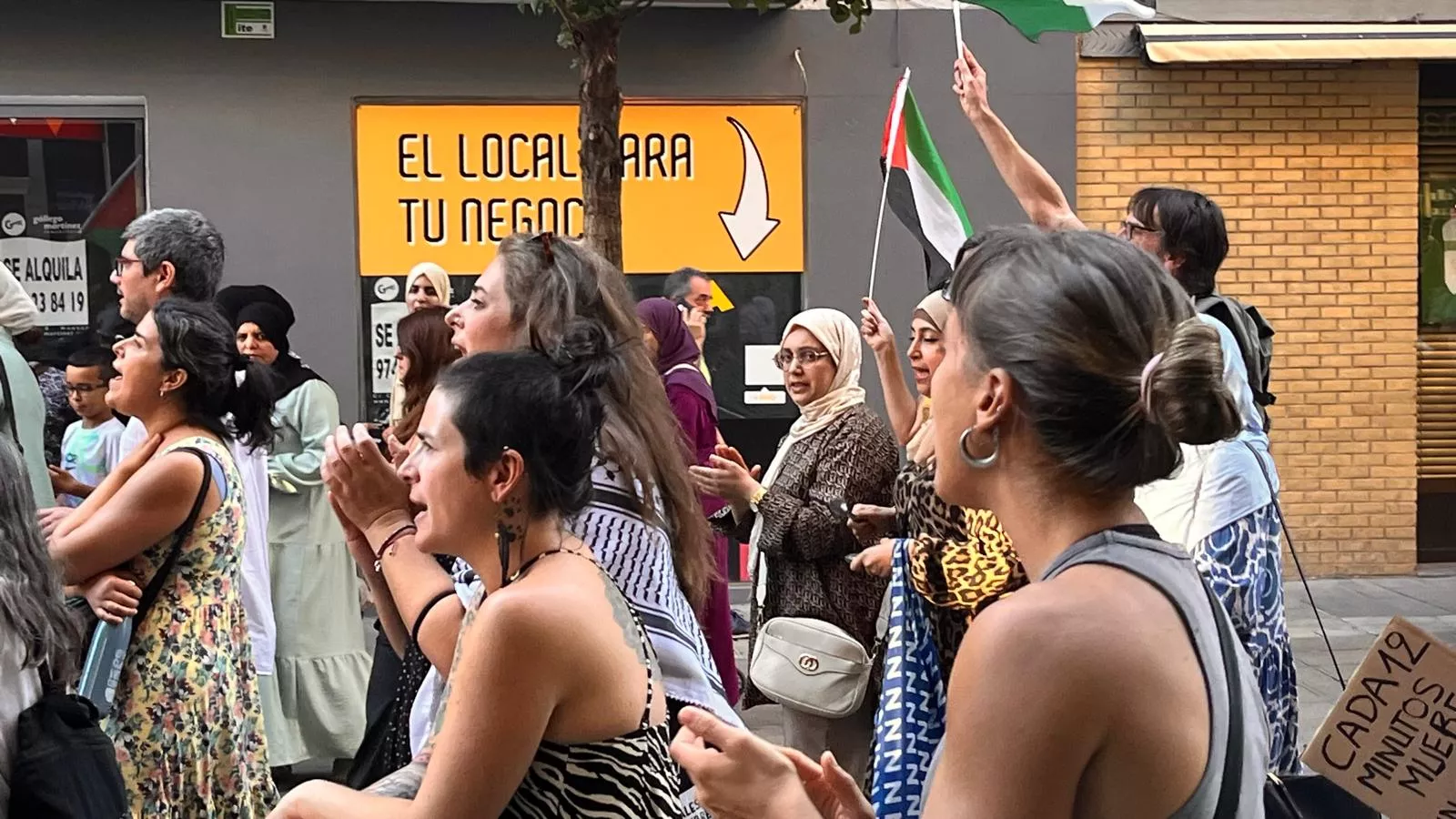 Manifestación en Huesca en solidaridad con Palestina. Foto Mercedes Manterola
