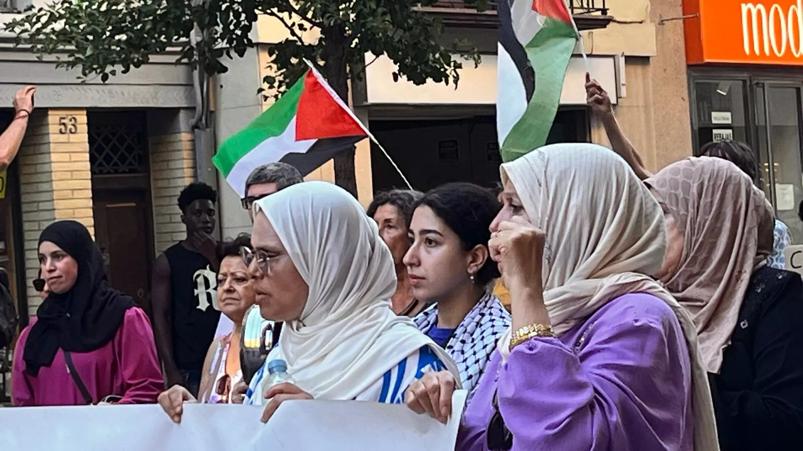 Manifestación en Huesca en solidaridad con Palestina. Foto Mercedes Manterola