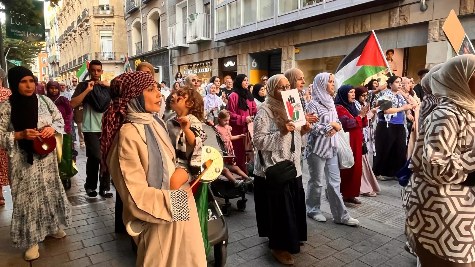 Manifestación en Huesca en solidaridad con Palestina. Foto Mercedes Manterola