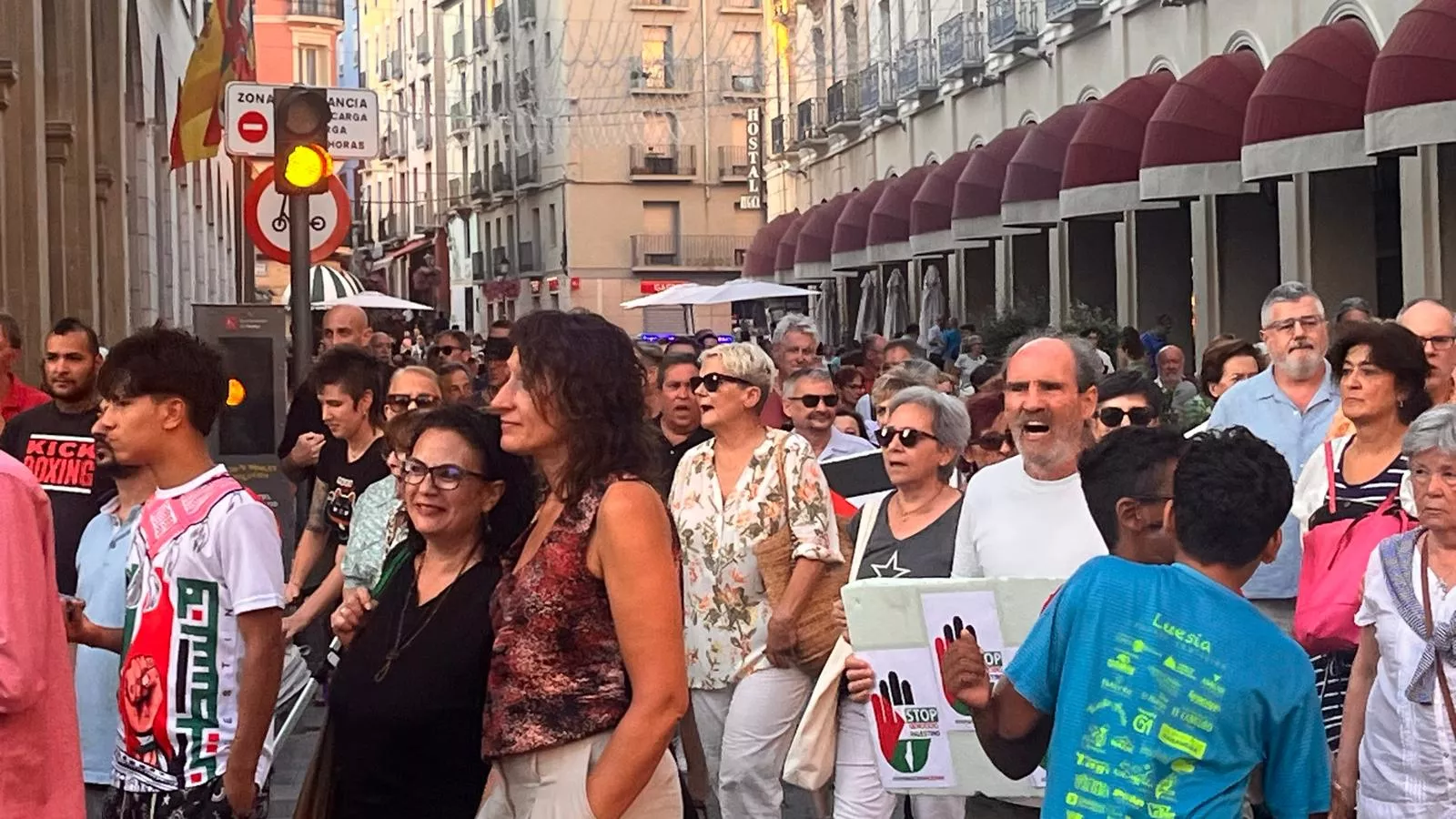 Manifestación en Huesca en solidaridad con Palestina. Foto Mercedes Manterola