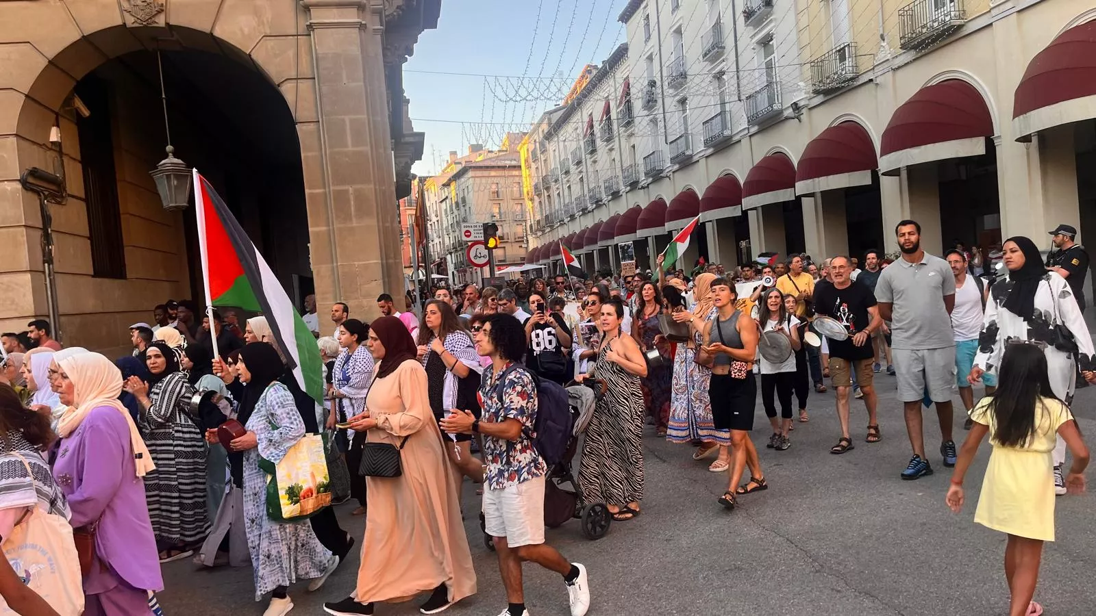 Manifestación en Huesca en solidaridad con Palestina. Foto Mercedes Manterola