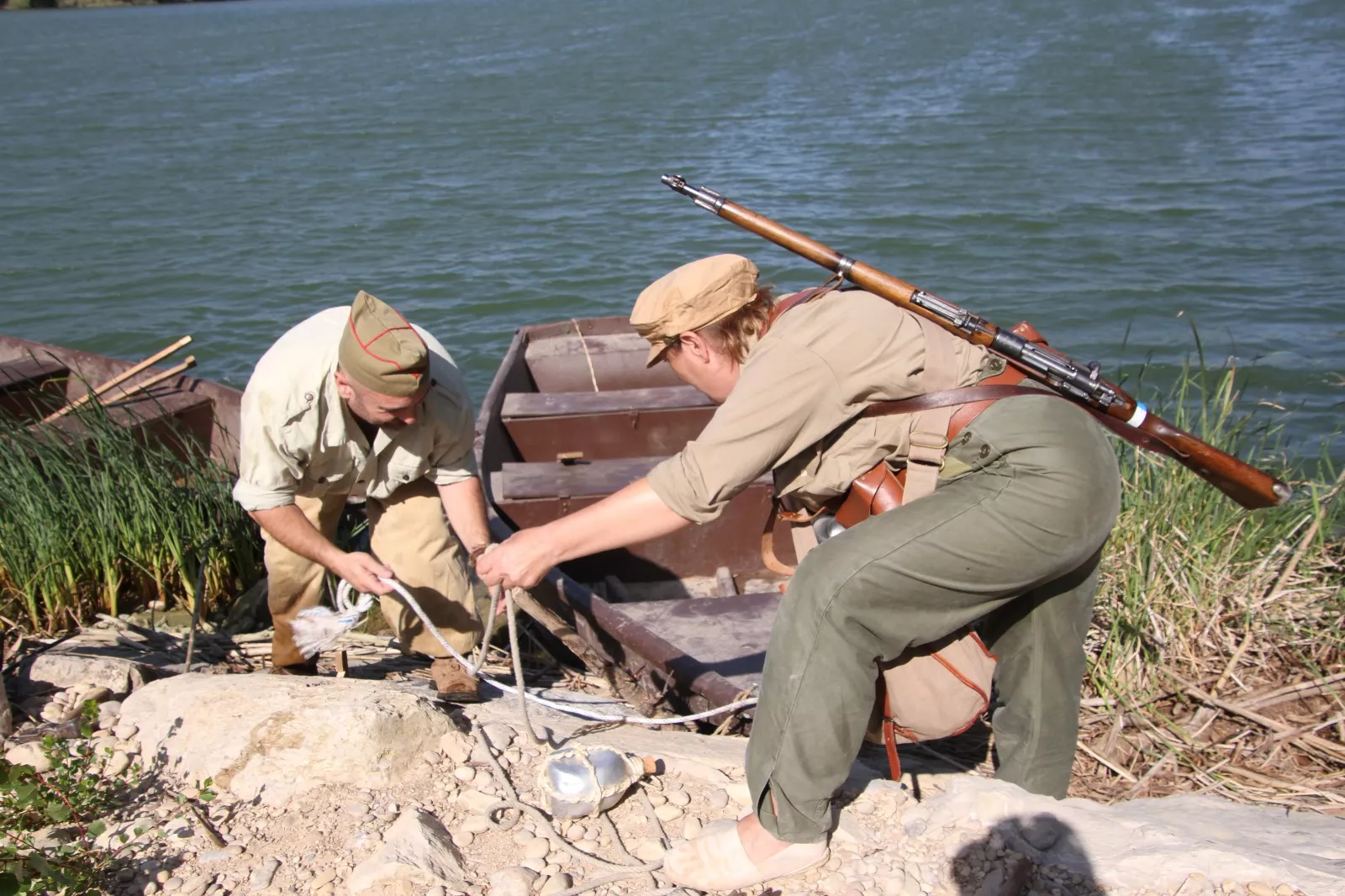 Recreación de la Batalla del Ebro de Fayón. Foto Carlos Neofato