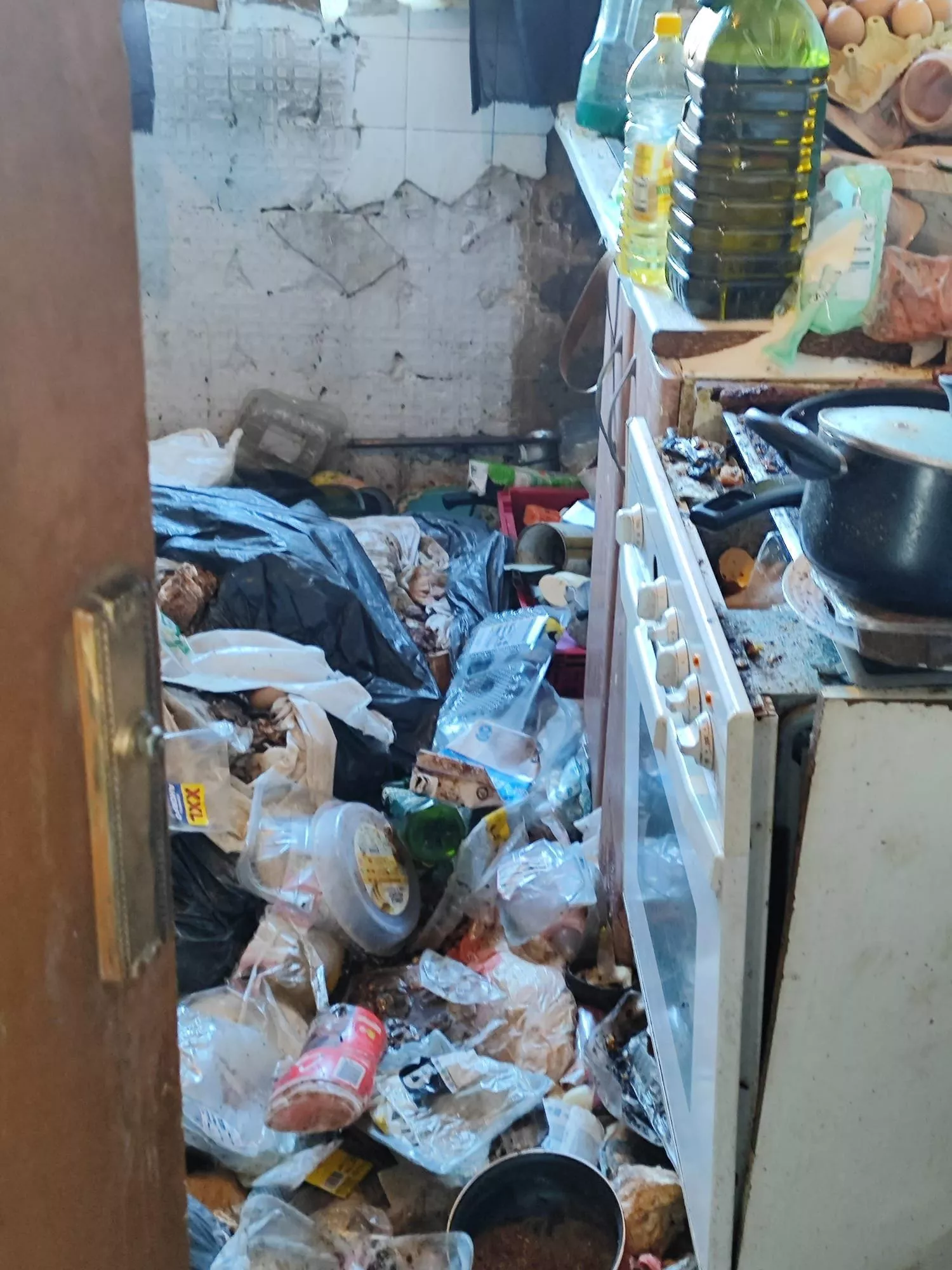 Material incautado por la Policía Nacional en un edificio de Huesca.