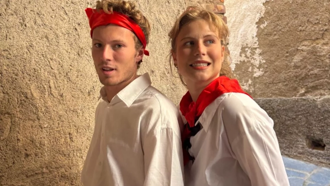 Dos de los cuatro hijos de Manuel Campo Vidal que han bailado en Camporrells Dos de los cuatro hijos de Manuel Campo Vidal que han bailado en Camporrells