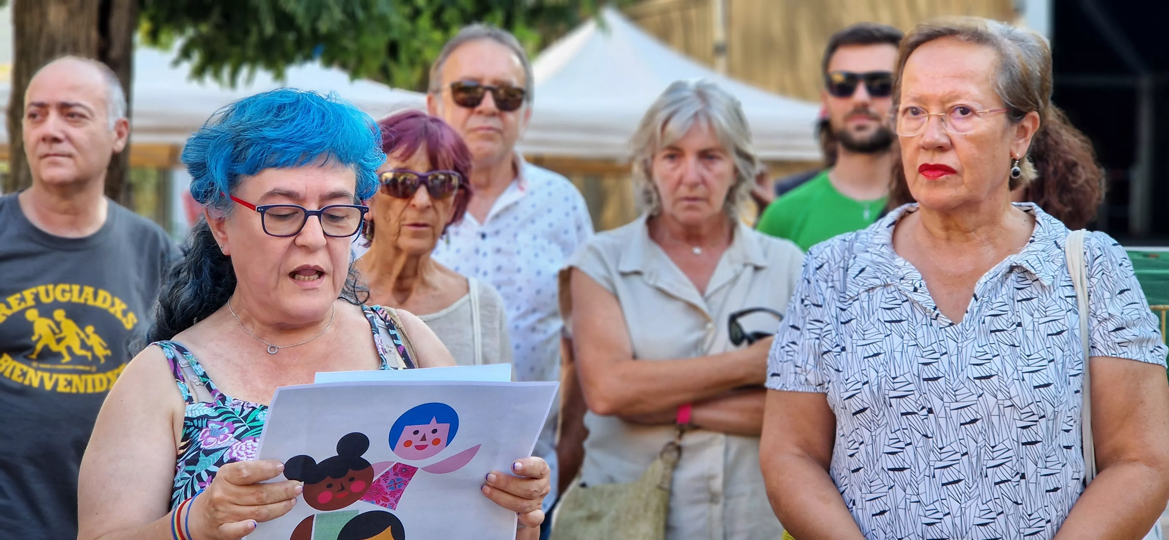 Campaña Huesca te abraza contra el racismo y por la convivencia. Foto Myriam Martínez