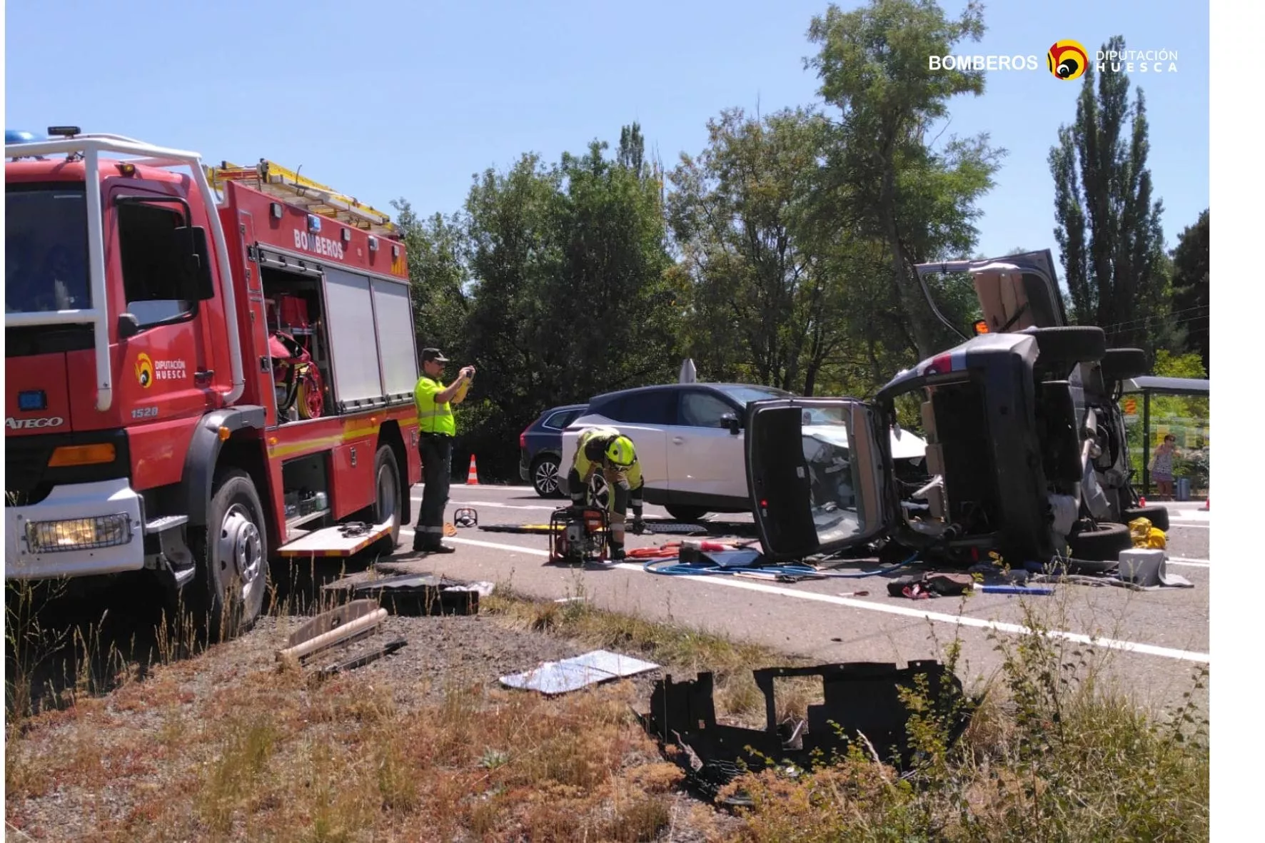 Cuatro personas heridas en un accidente de tráfico en la N-330 en Villanúa.