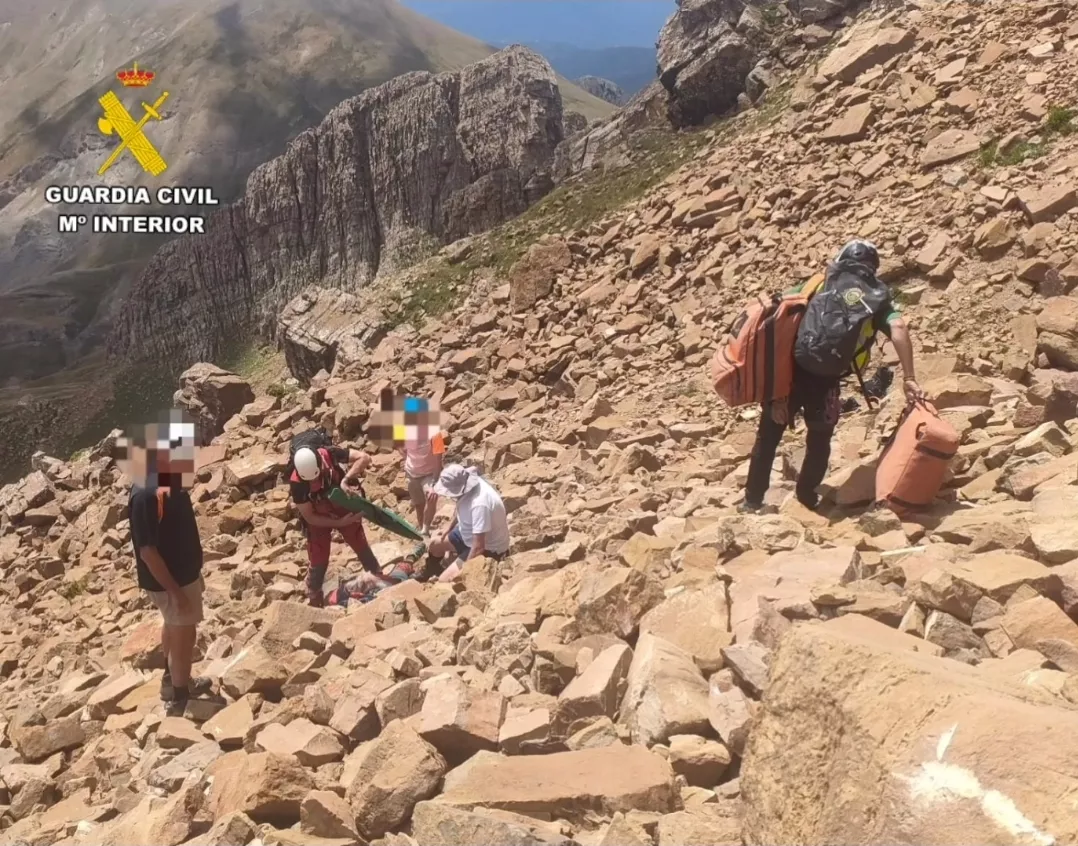 Rescate de un vecino de la Jacetania con fractura de cadera en Lecherines.