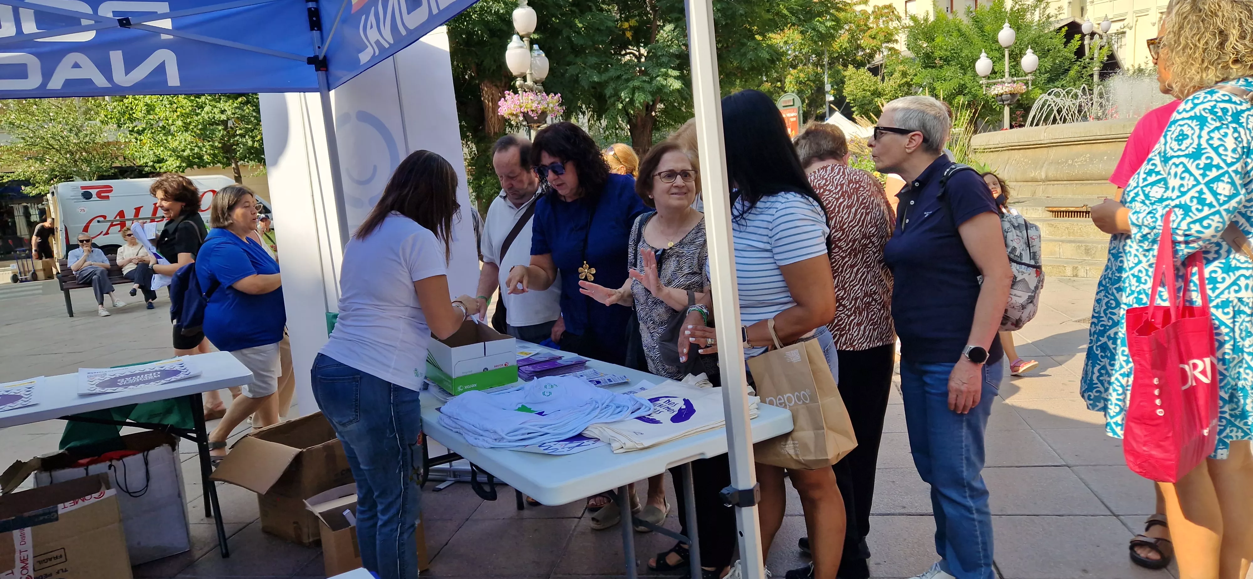 Campaña de San Lorenzo de la Unidad de Violencia sobre la Mujer de Huesca. Foto Myriam Martínez