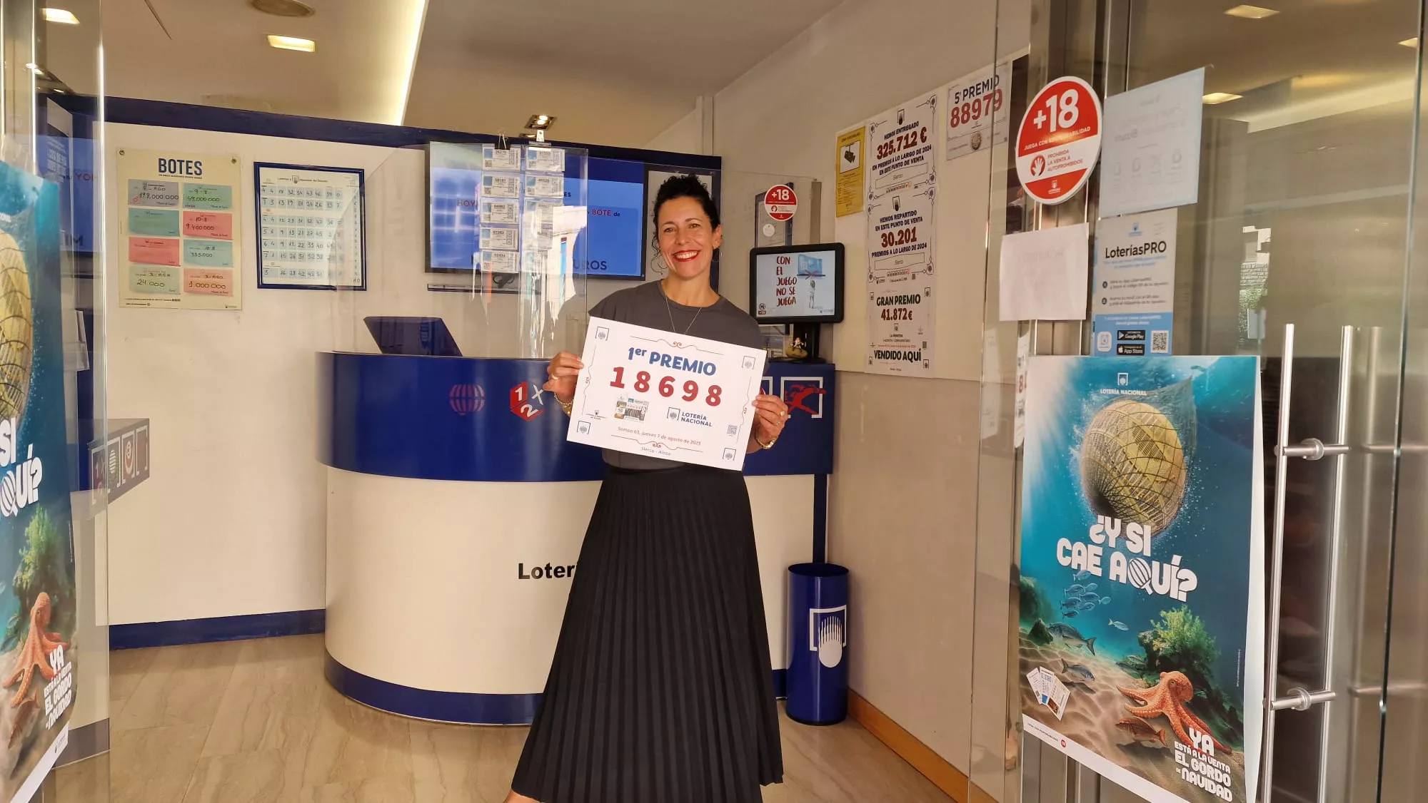 Montse Sierco. Aínsa reparte 30.000 euros con el 18698 en la Lotería Nacional: "Este año toca la de Navidad"