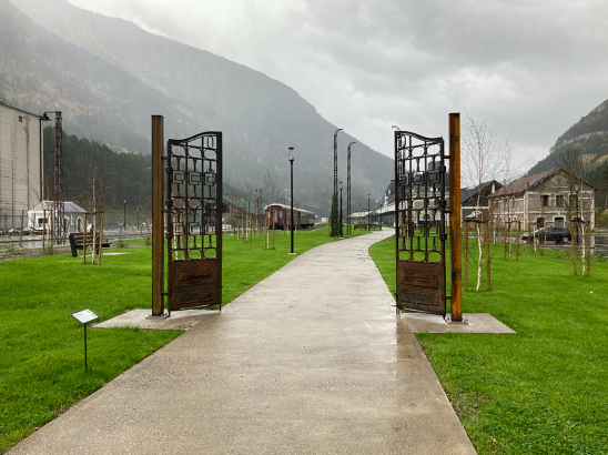 Inauguración de la Explanada de los Arañones de Canfranc.