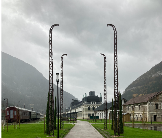 Inauguración de la Explanada de los Arañones de Canfranc.