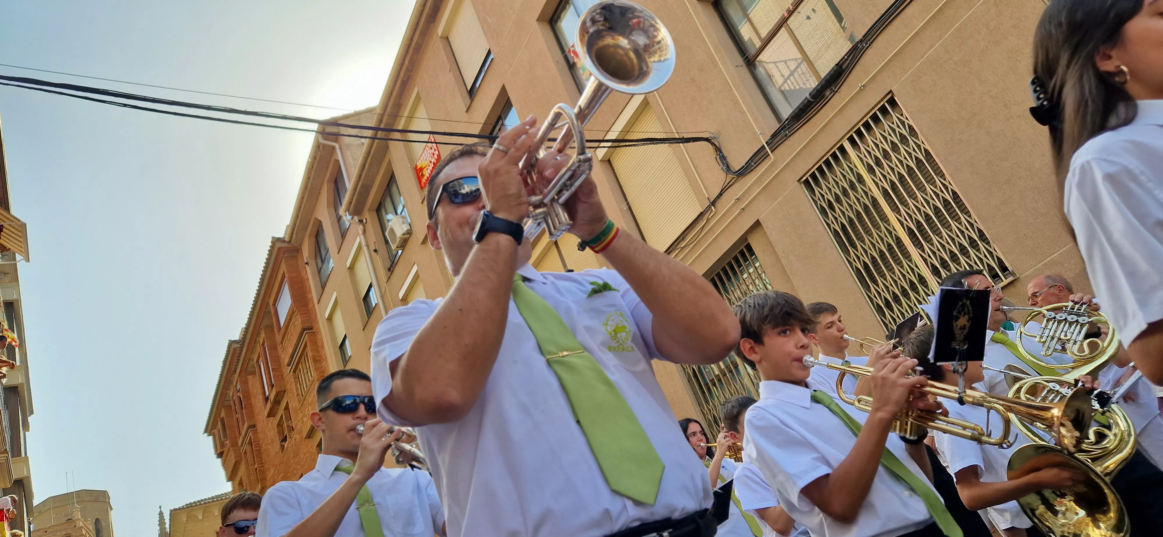Banda de música en la Procesión de San Lorenzo 2025. Foto Myriam Martínez