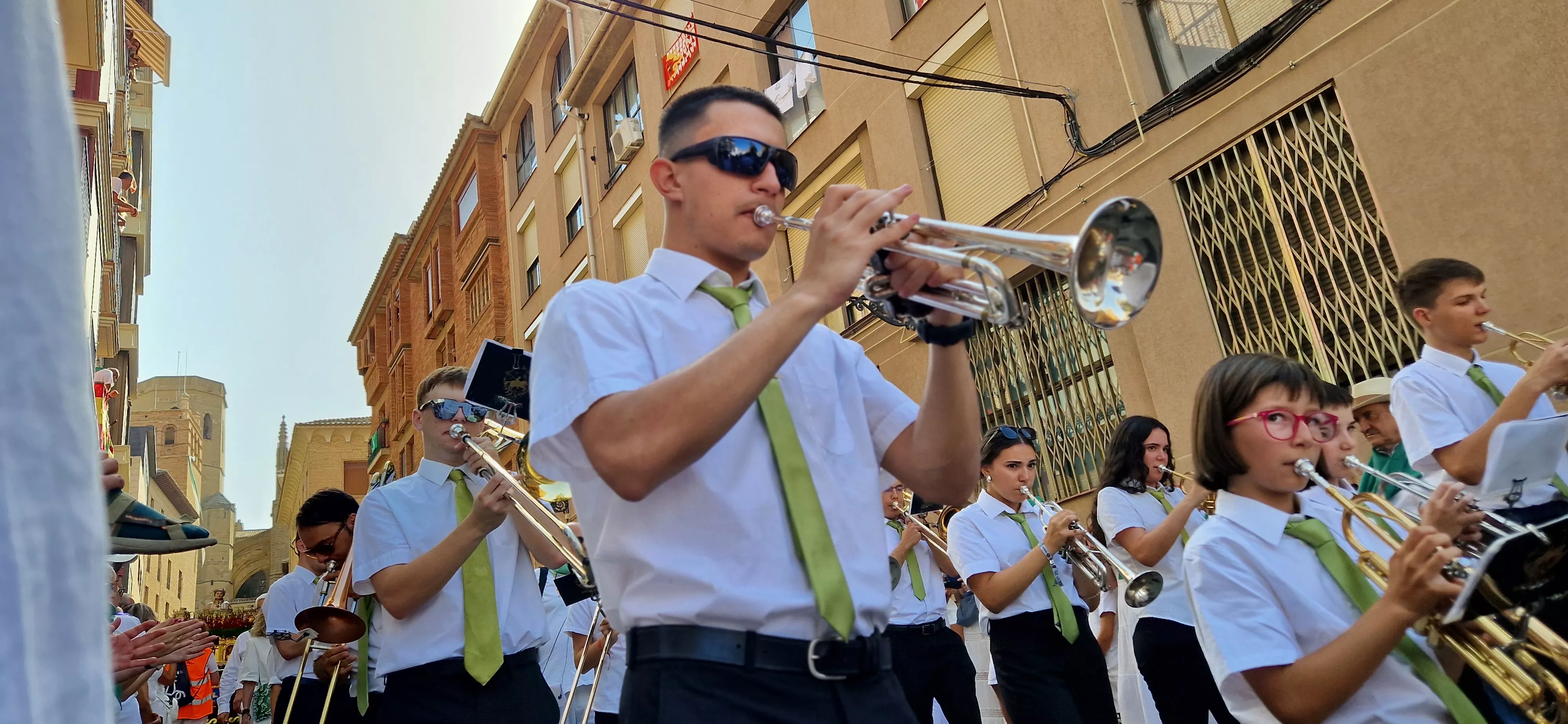Banda de música en la Procesión de San Lorenzo 2025. Foto Myriam Martínez