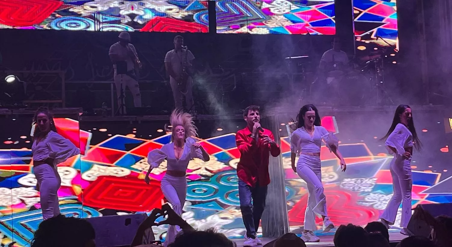 Actuación de la orquesta Nueva Alaska en las fiestas de San Lorenzo.