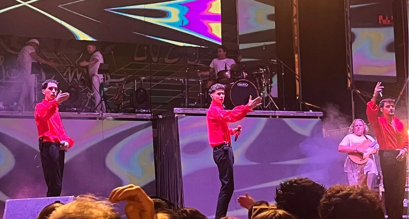 Actuación de la orquesta Nueva Alaska en las fiestas de San Lorenzo.