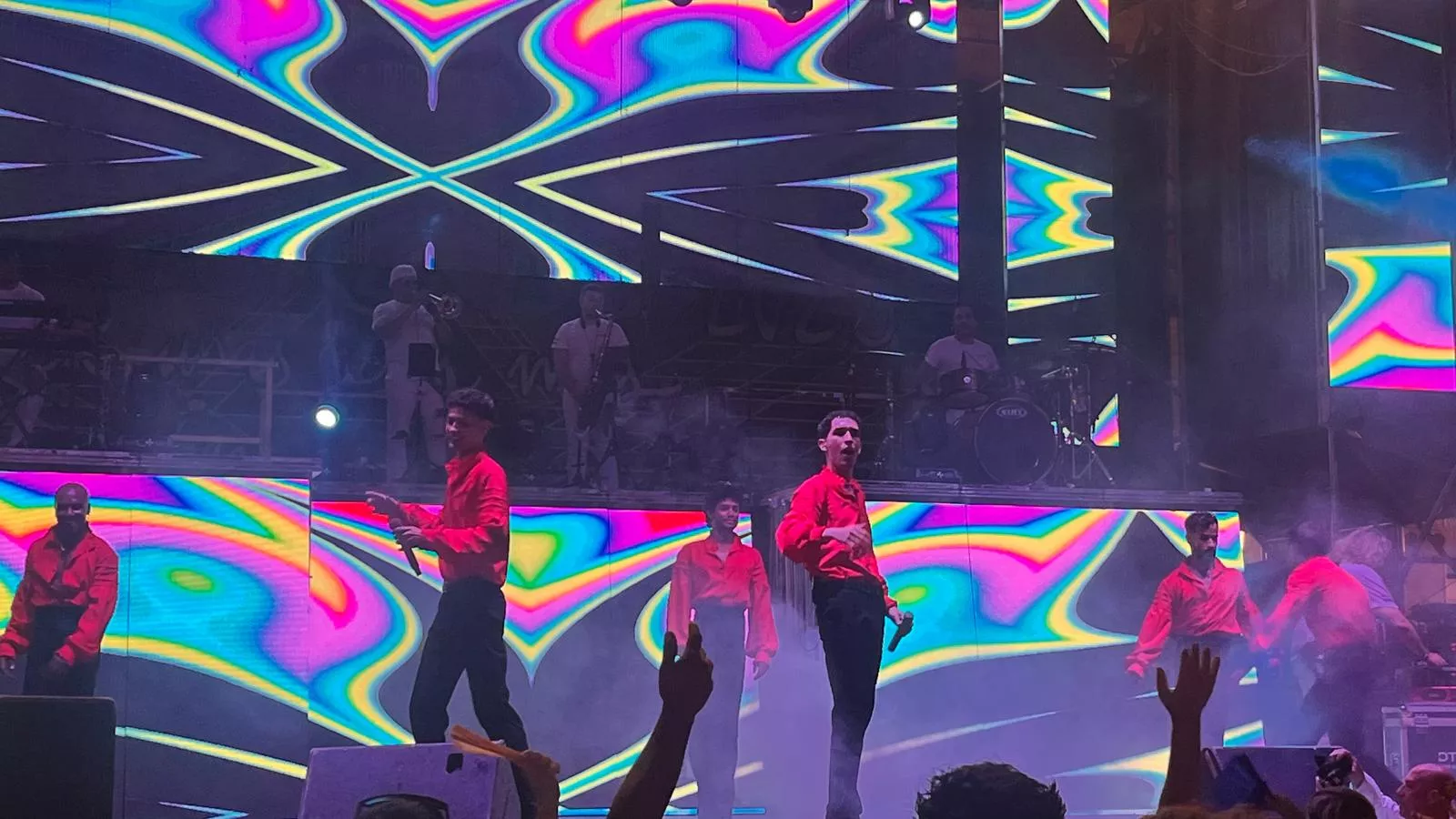 Actuación de la orquesta Nueva Alaska en las fiestas de San Lorenzo.