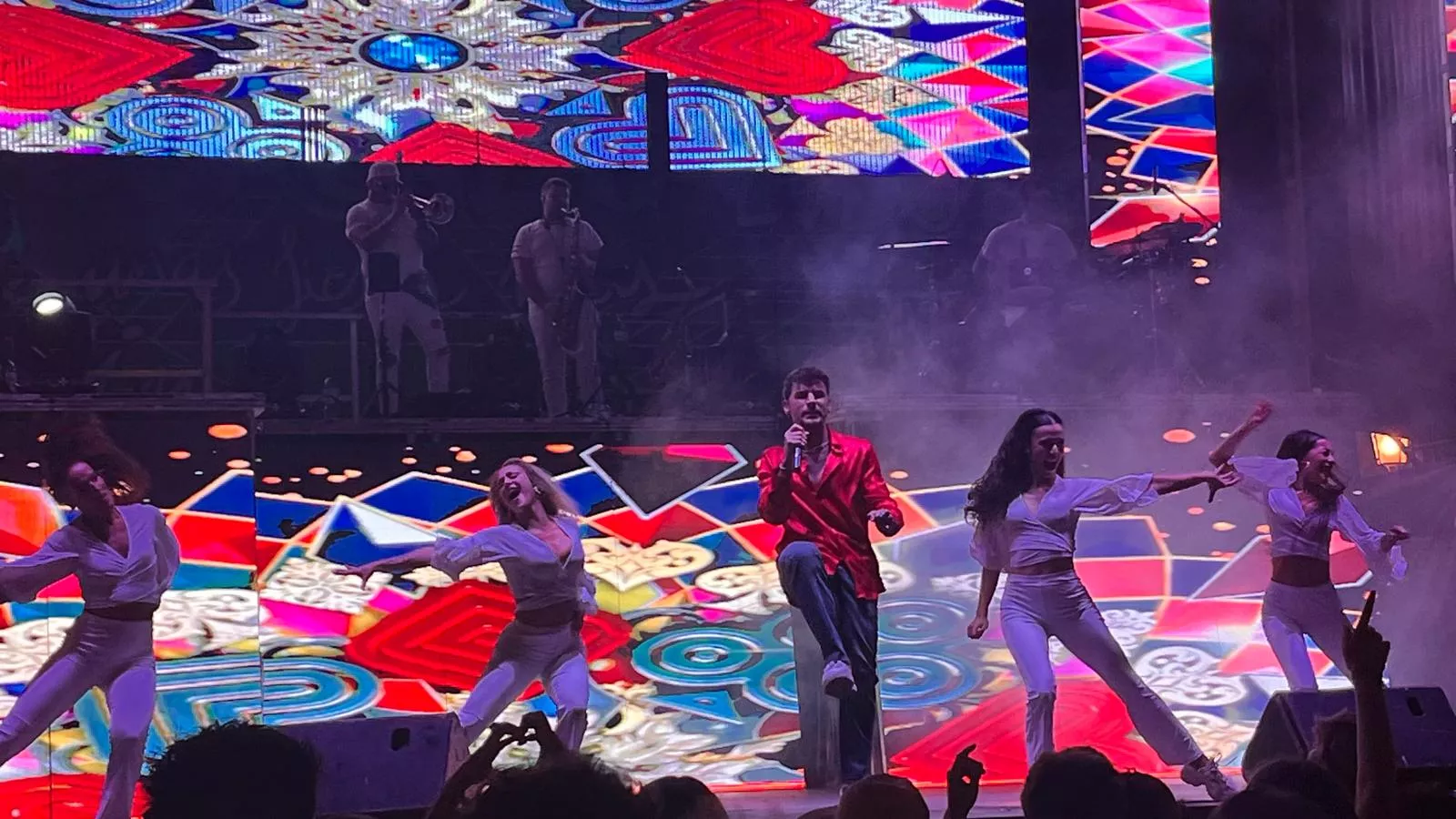 Actuación de la orquesta Nueva Alaska en las fiestas de San Lorenzo.