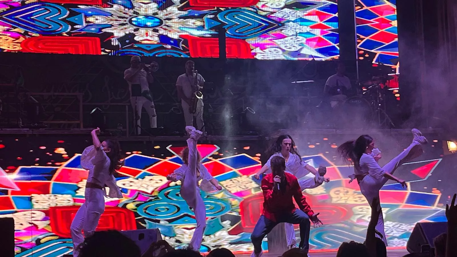 Actuación de la orquesta Nueva Alaska en las fiestas de San Lorenzo.