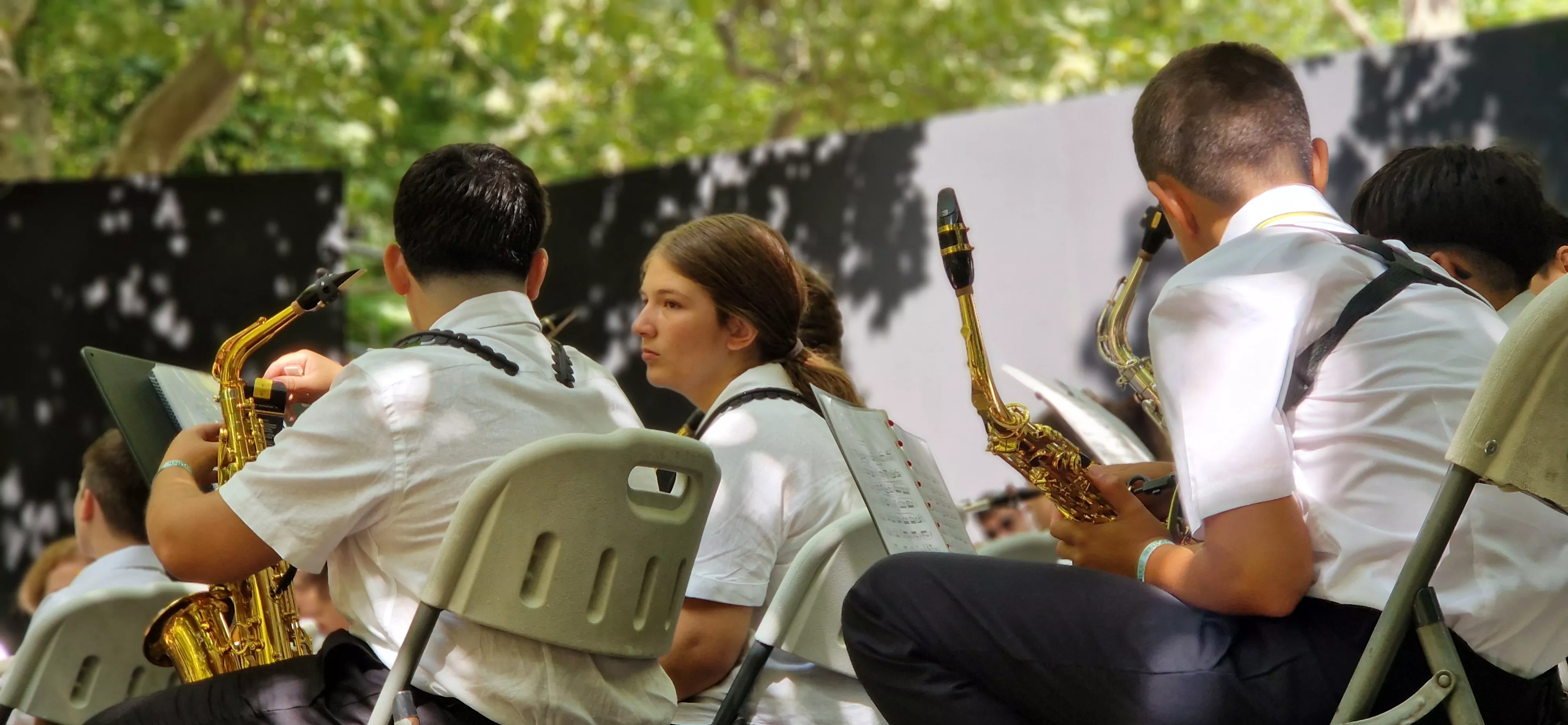 Banda de Música de Huesca, 40 aniversario, en las fiestas de San Lorenzo. Foto Myriam Martínez