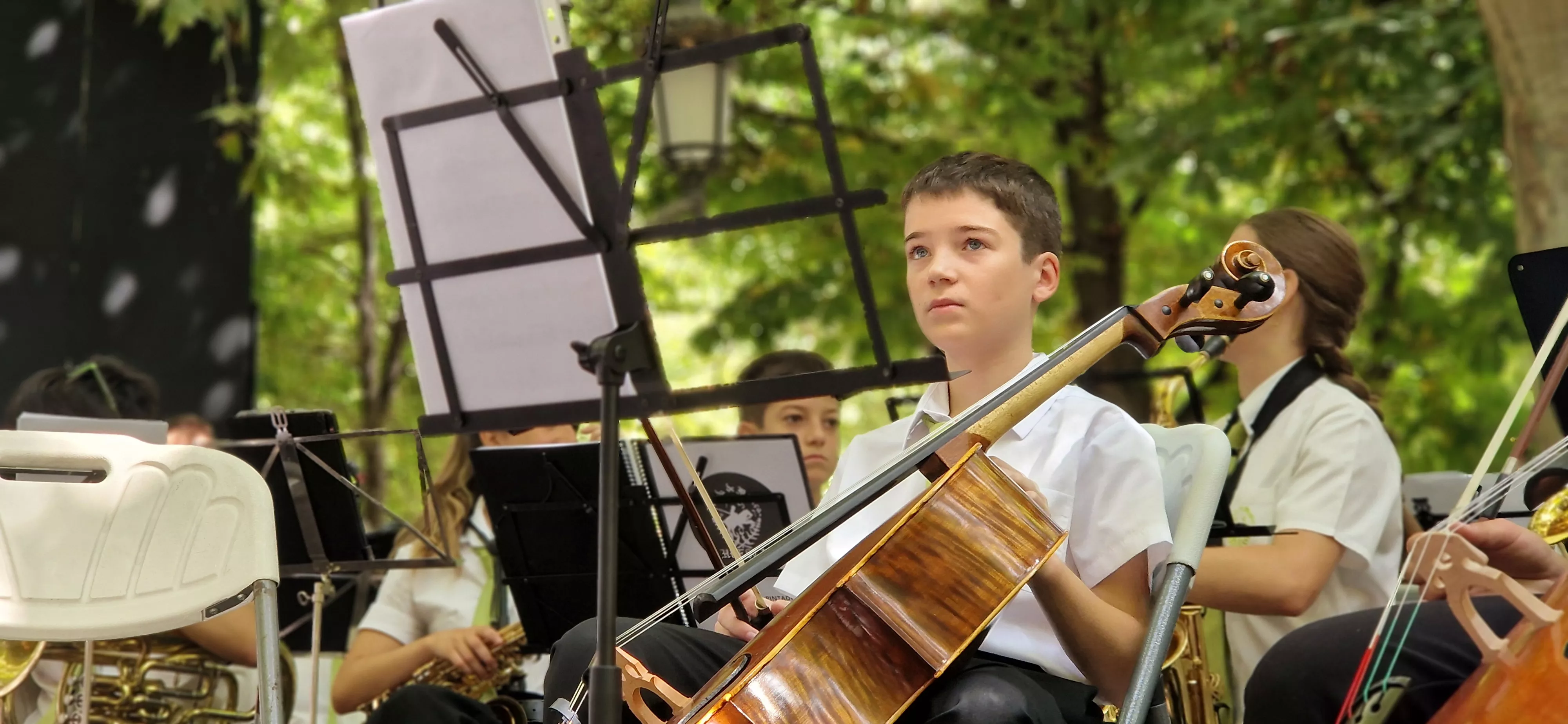 Banda de Música de Huesca, 40 aniversario, en las fiestas de San Lorenzo. Foto Myriam Martínez