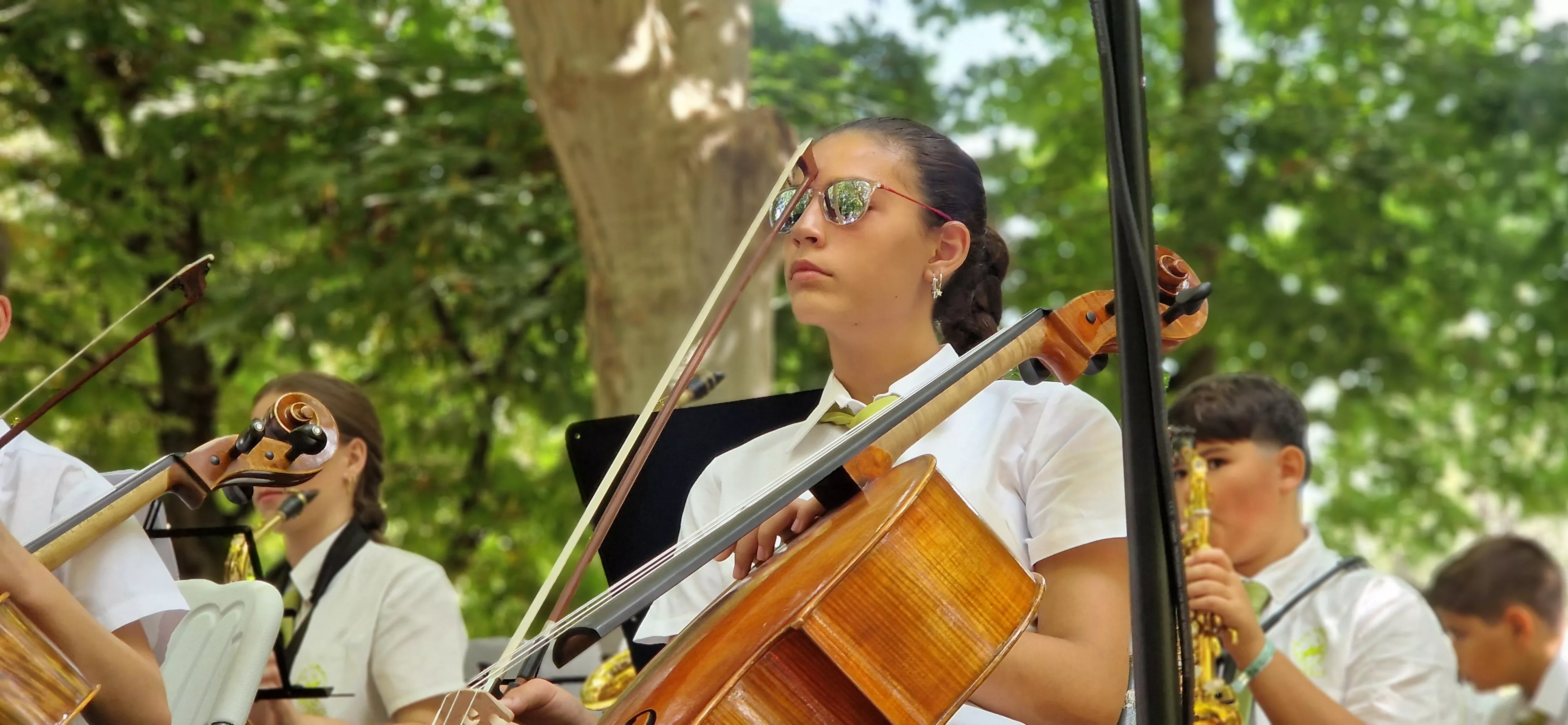 Banda de Música de Huesca, 40 aniversario, en las fiestas de San Lorenzo. Foto Myriam Martínez