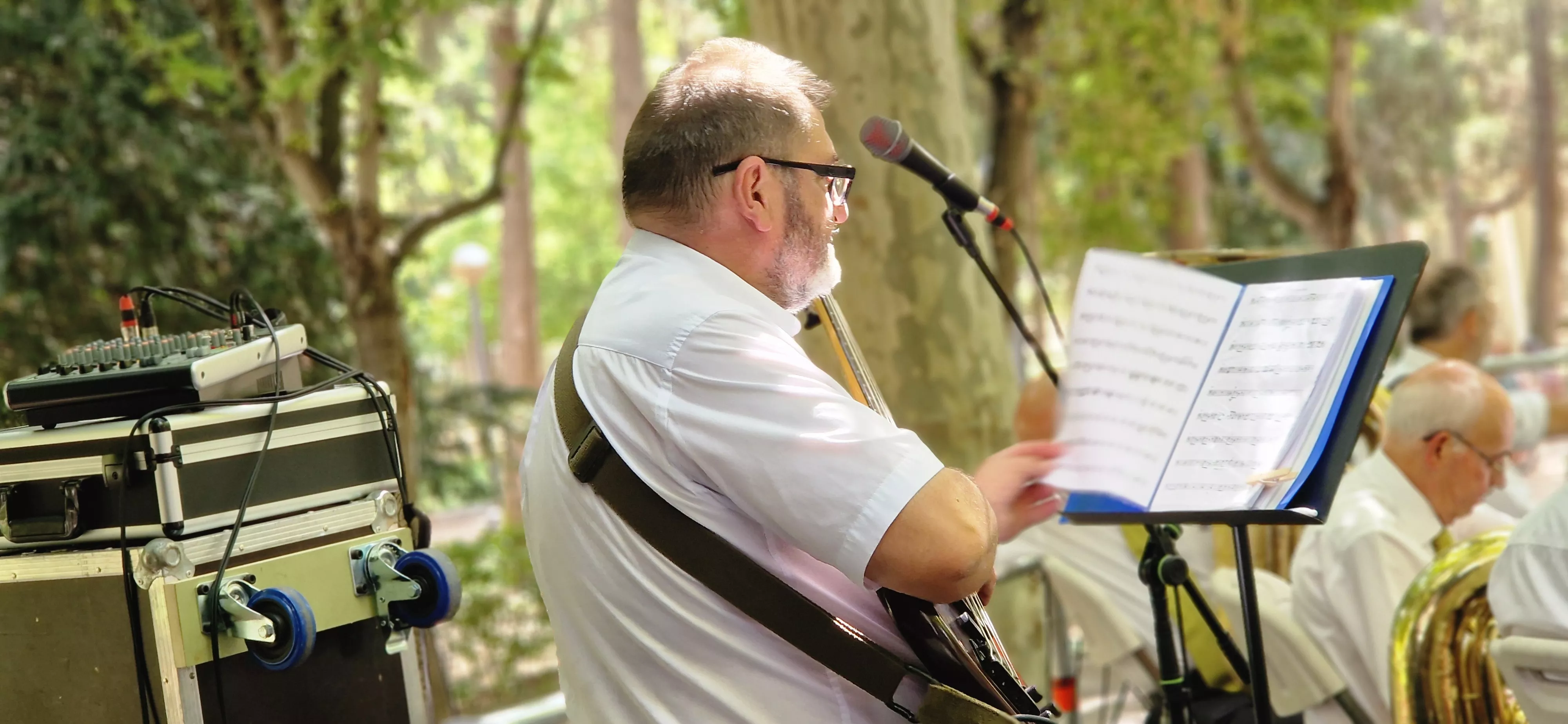 Actuación de la Banda de Música de Huesca en su 40 aniversario en las fiestas de San Lorenzo 2025. Foto Myriam Martínez