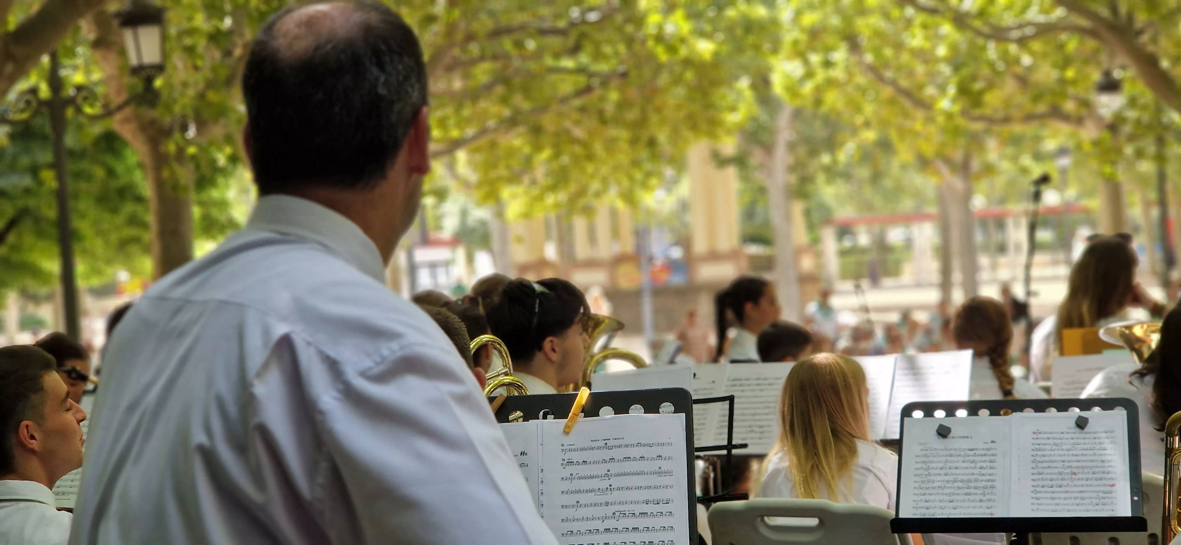 Actuación de la Banda de Música de Huesca en su 40 aniversario en las fiestas de San Lorenzo 2025. Foto Myriam Martínez