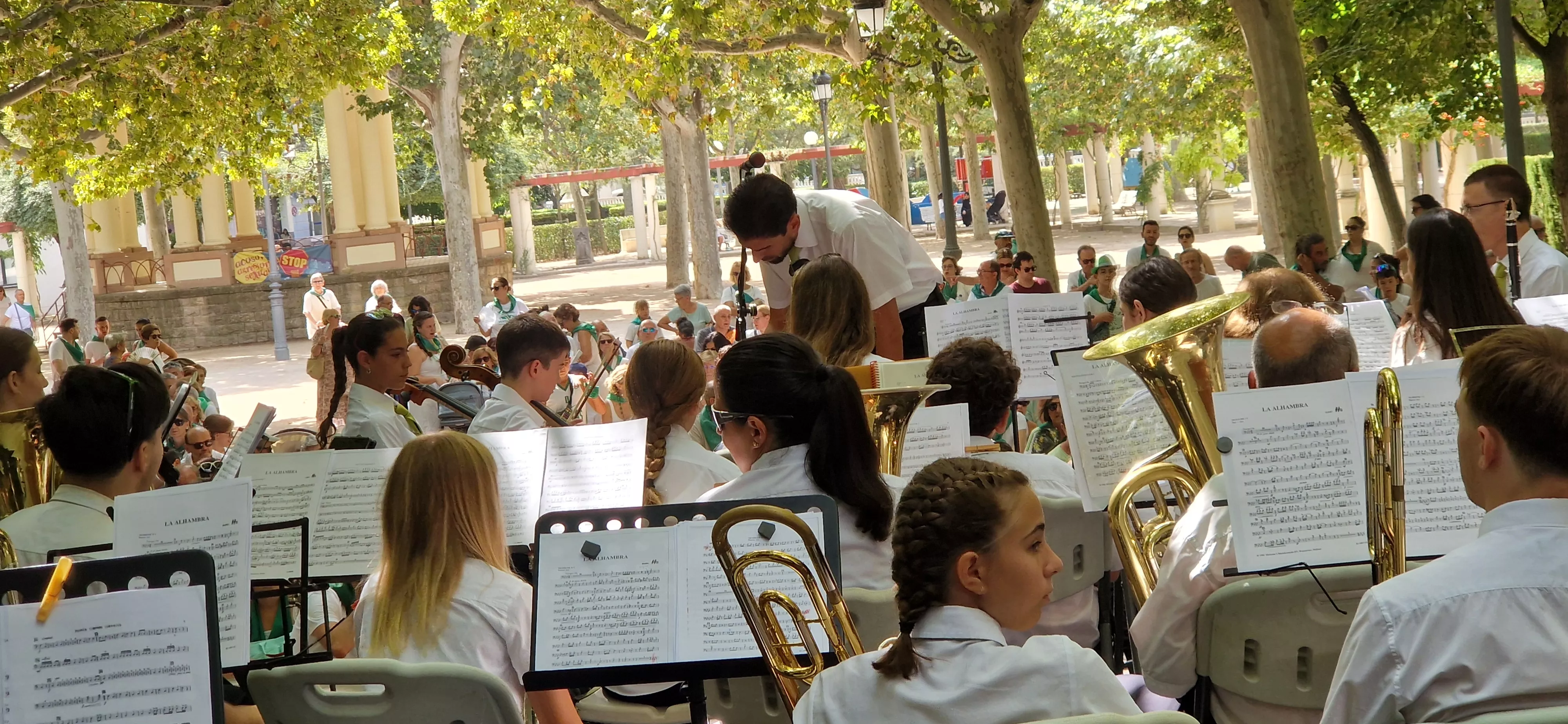 Actuación de la Banda de Música de Huesca en su 40 aniversario en las fiestas de San Lorenzo 2025. Foto Myriam Martínez