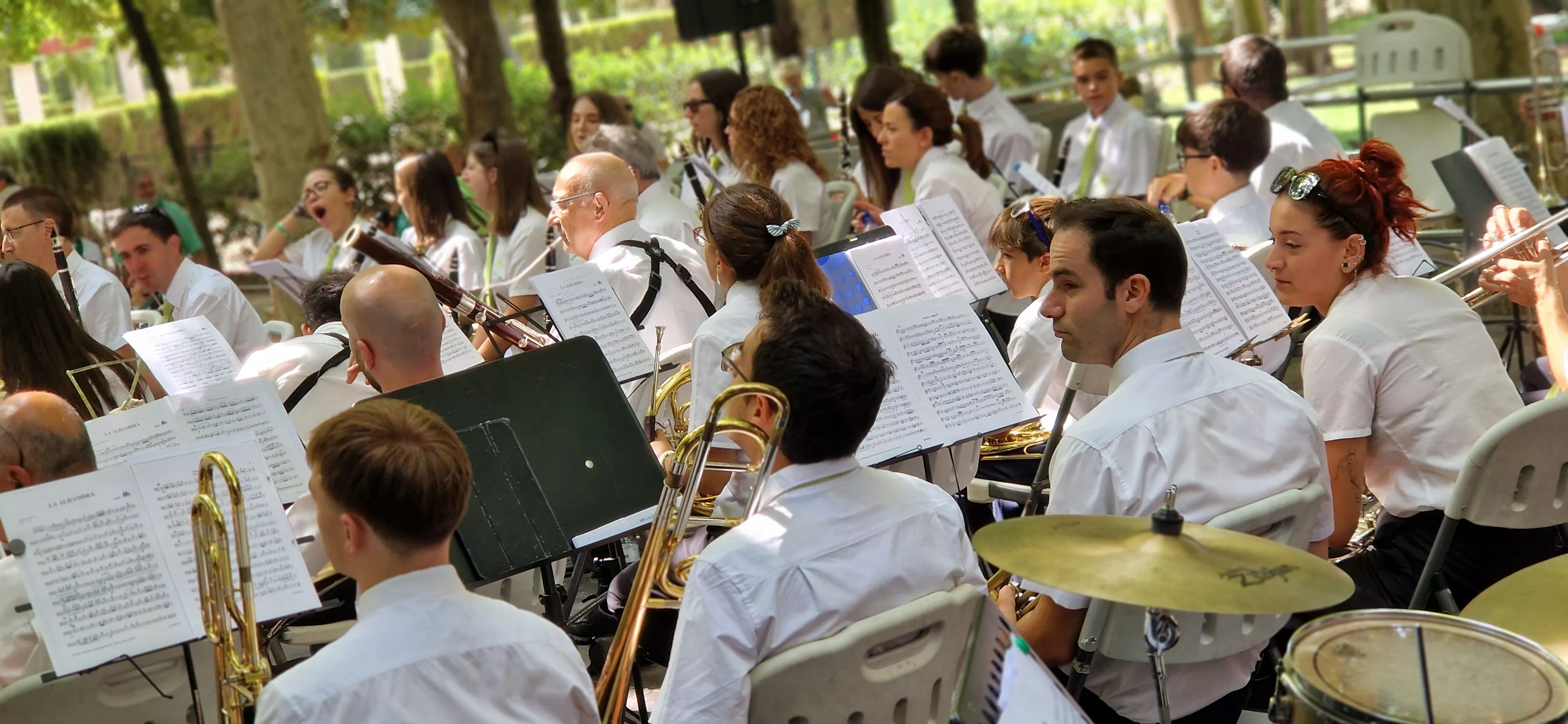 Actuación de la Banda de Música de Huesca en su 40 aniversario en las fiestas de San Lorenzo 2025. Foto Myriam Martínez