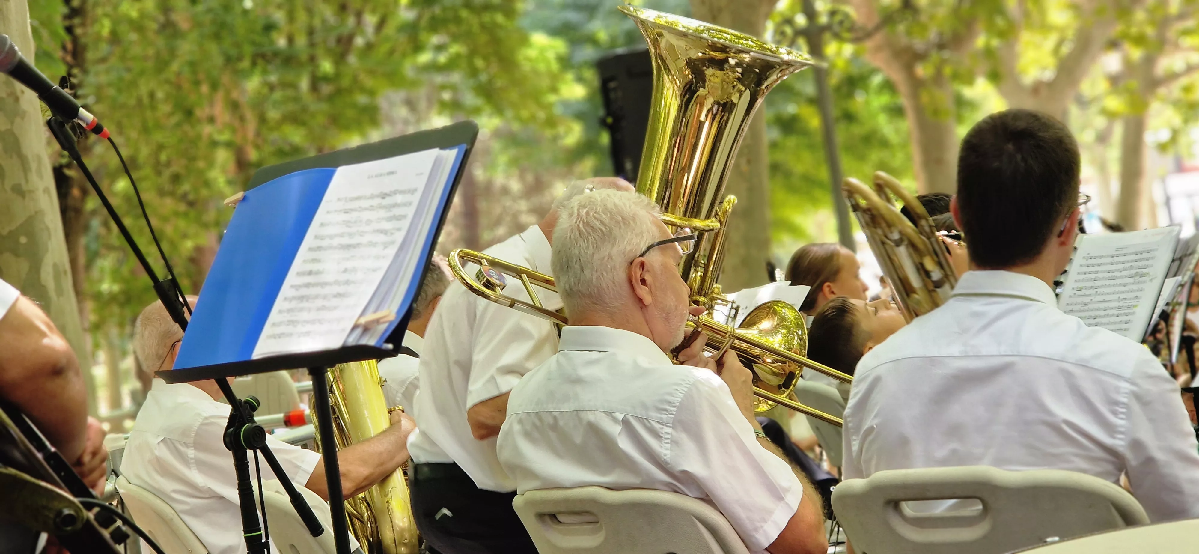Actuación de la Banda de Música de Huesca en su 40 aniversario en las fiestas de San Lorenzo 2025. Foto Myriam Martínez