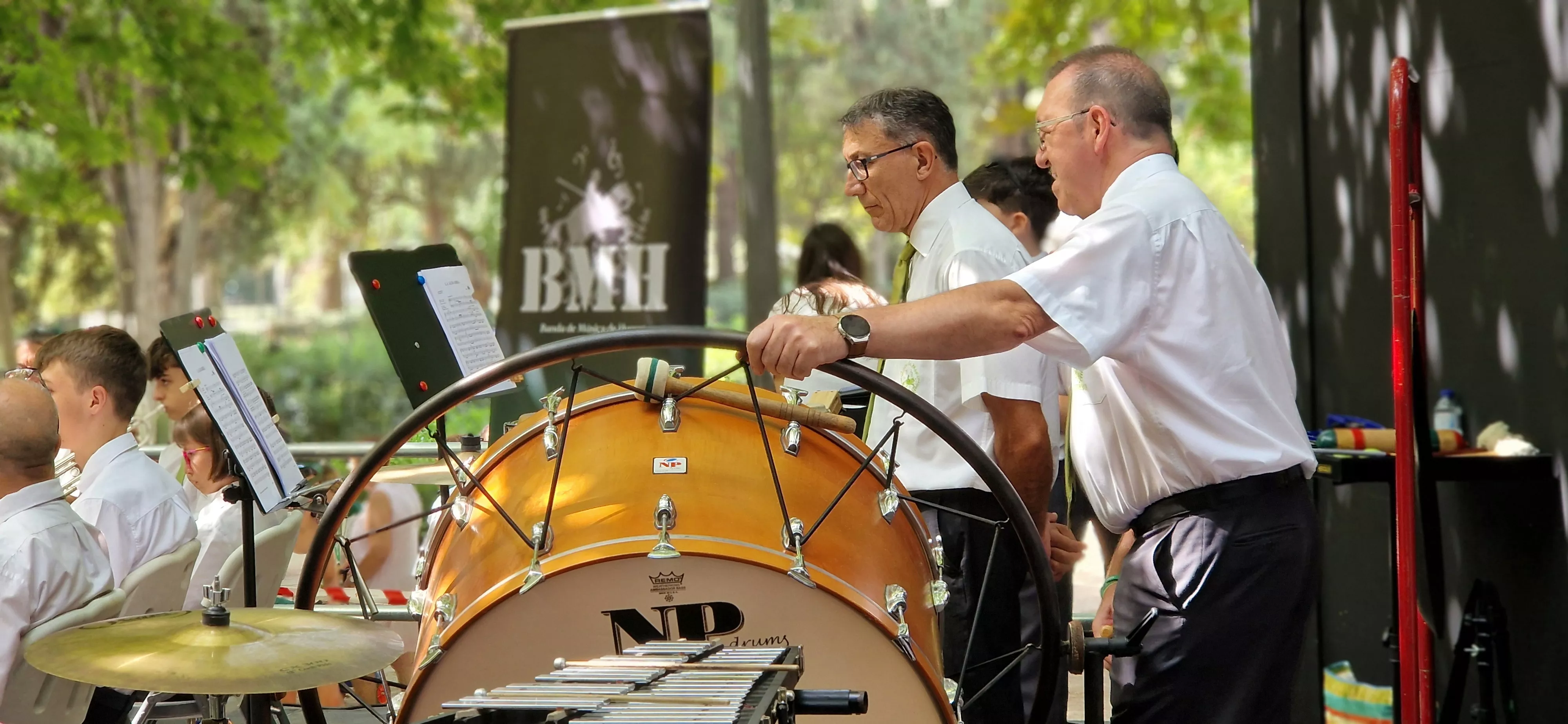 Actuación de la Banda de Música de Huesca en su 40 aniversario en las fiestas de San Lorenzo 2025. Foto Myriam Martínez