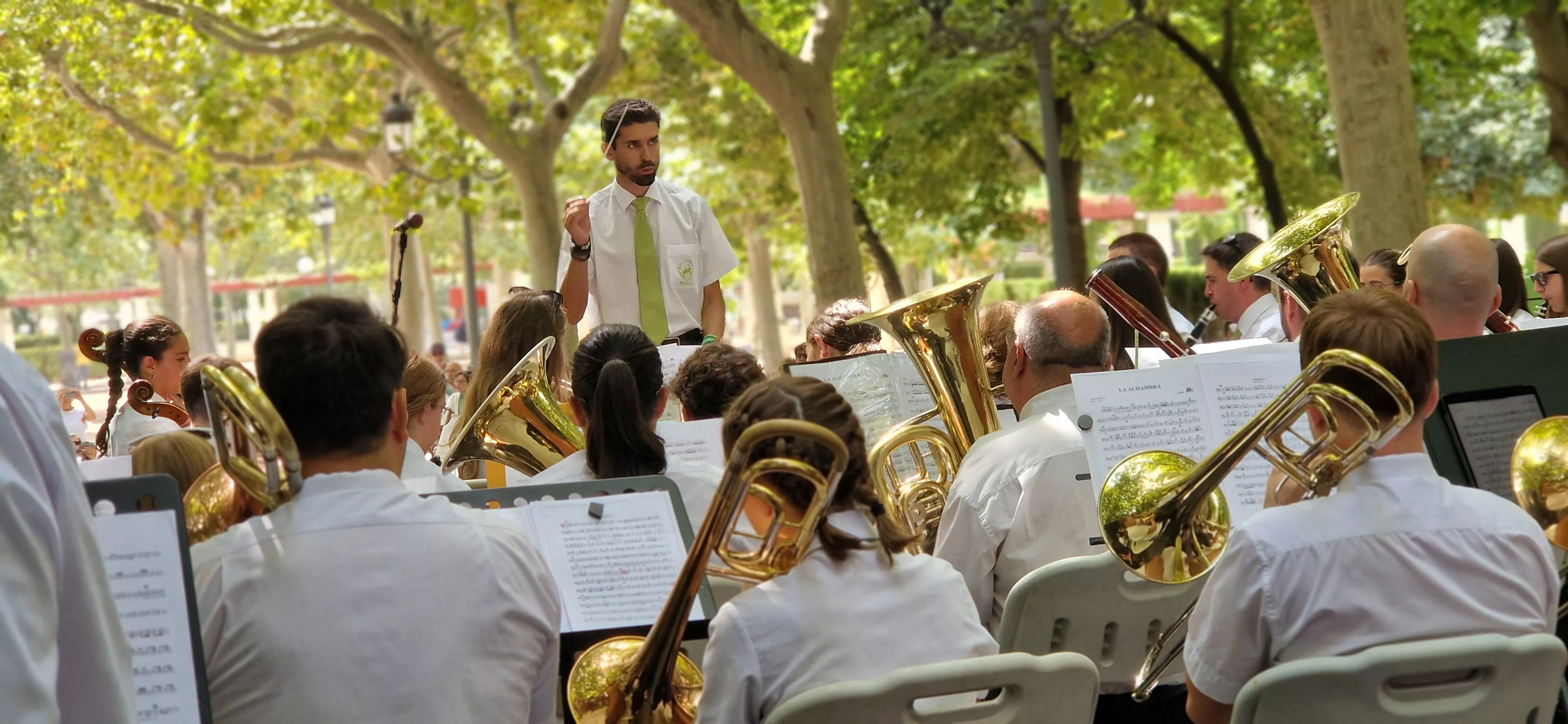 Actuación de la Banda de Música de Huesca en su 40 aniversario en las fiestas de San Lorenzo 2025. Foto Myriam Martínez
