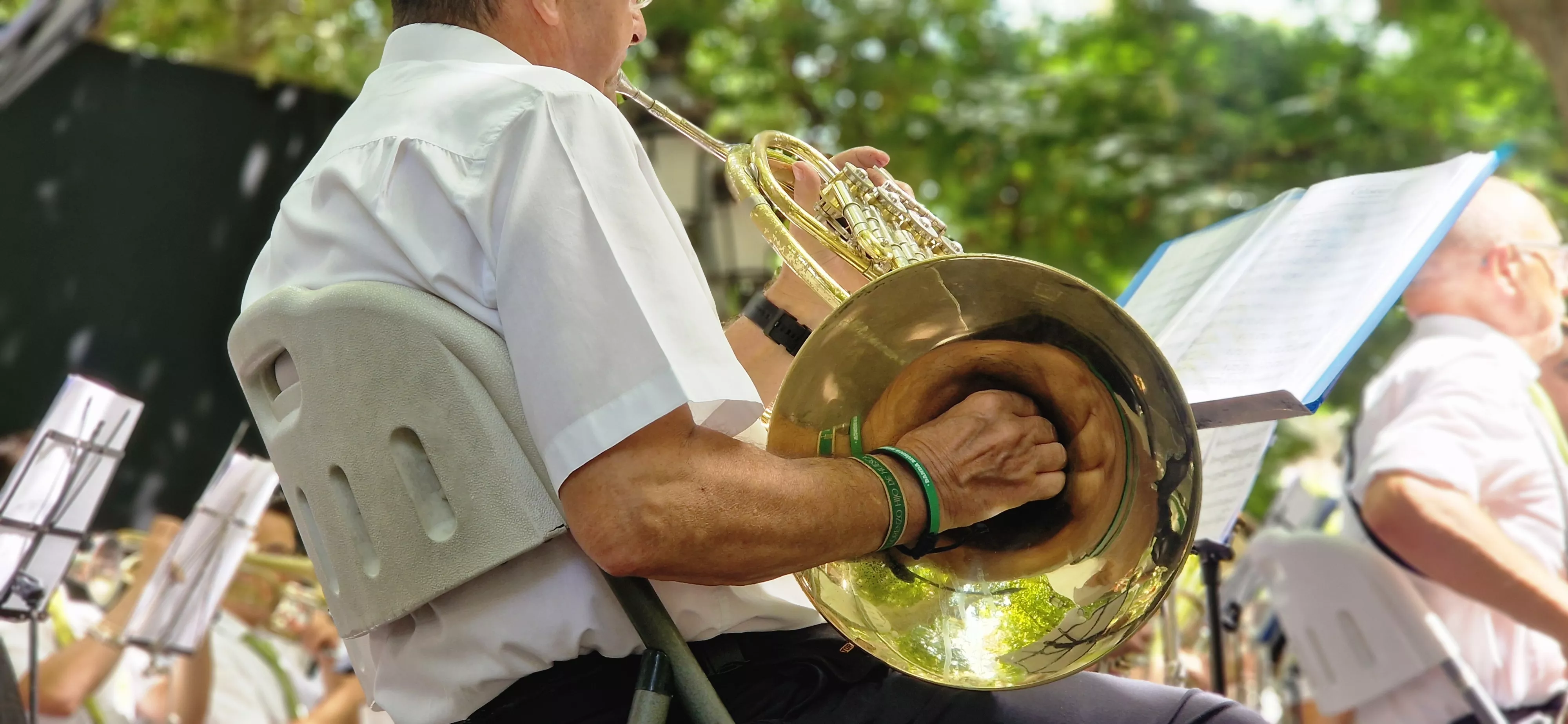 Actuación de la Banda de Música de Huesca en su 40 aniversario en las fiestas de San Lorenzo 2025. Foto Myriam Martínez