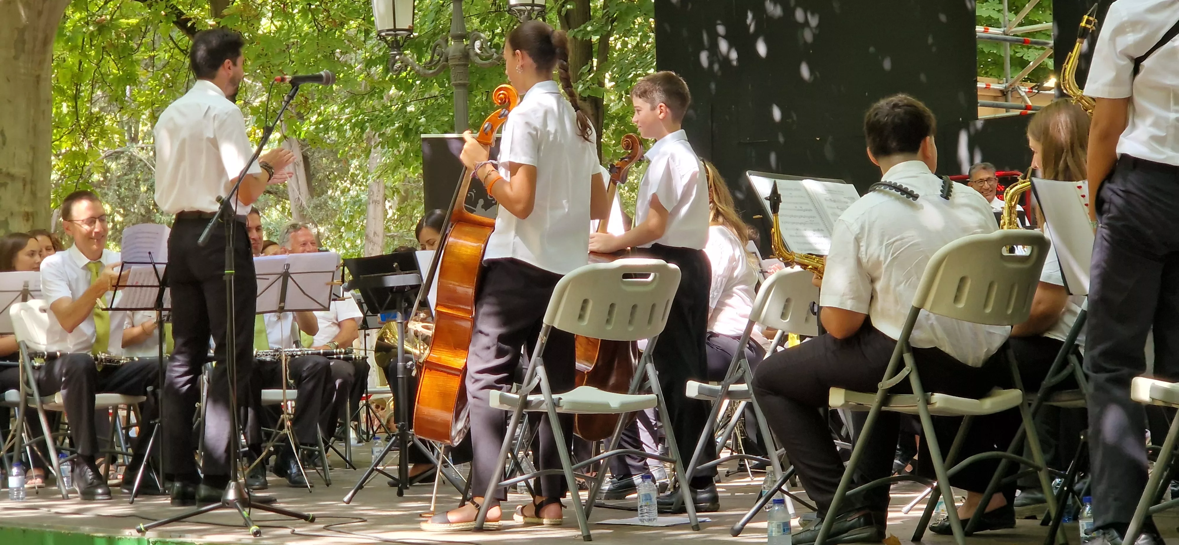 Actuación de la Banda de Música de Huesca en su 40 aniversario en las fiestas de San Lorenzo 2025. Foto Myriam Martínez