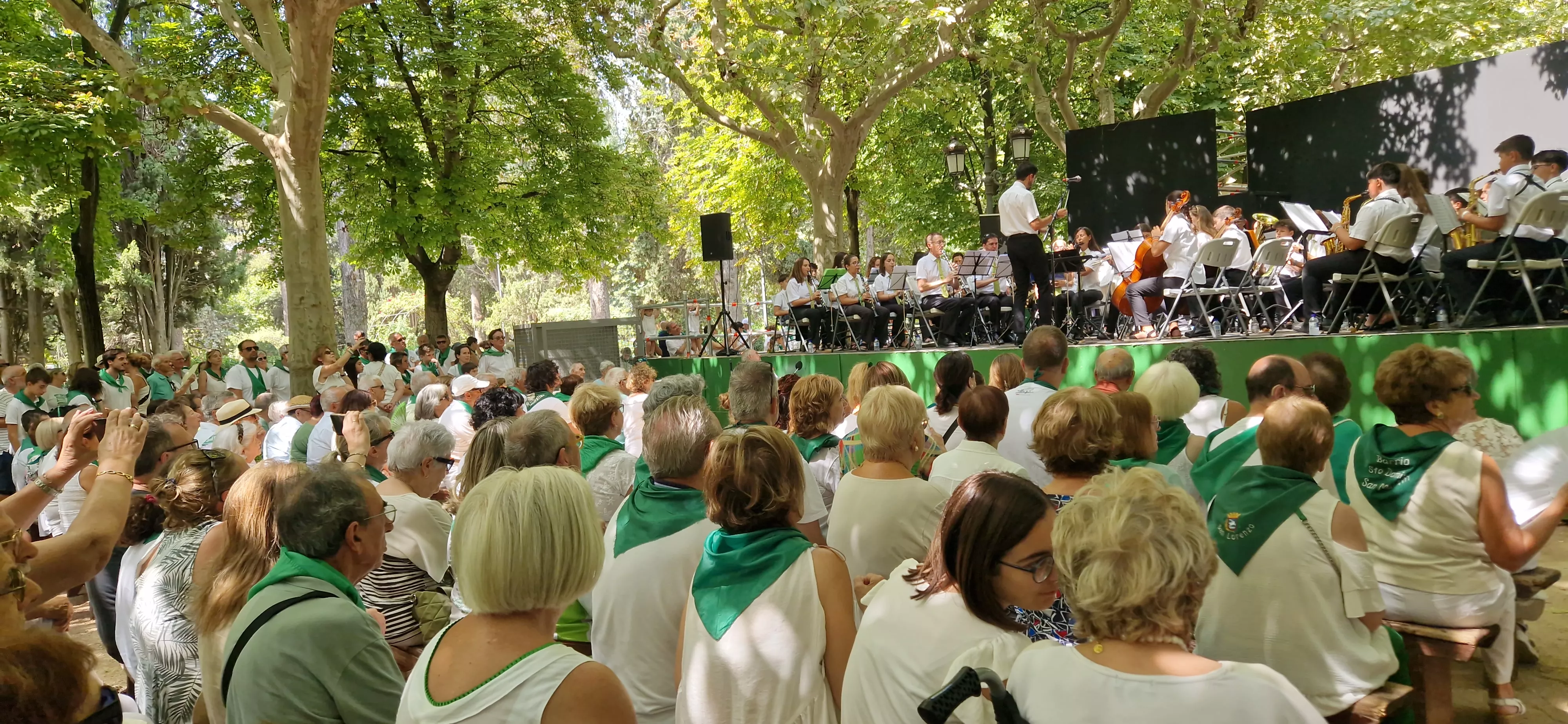 Actuación de la Banda de Música de Huesca en su 40 aniversario en las fiestas de San Lorenzo 2025. Foto Myriam Martínez