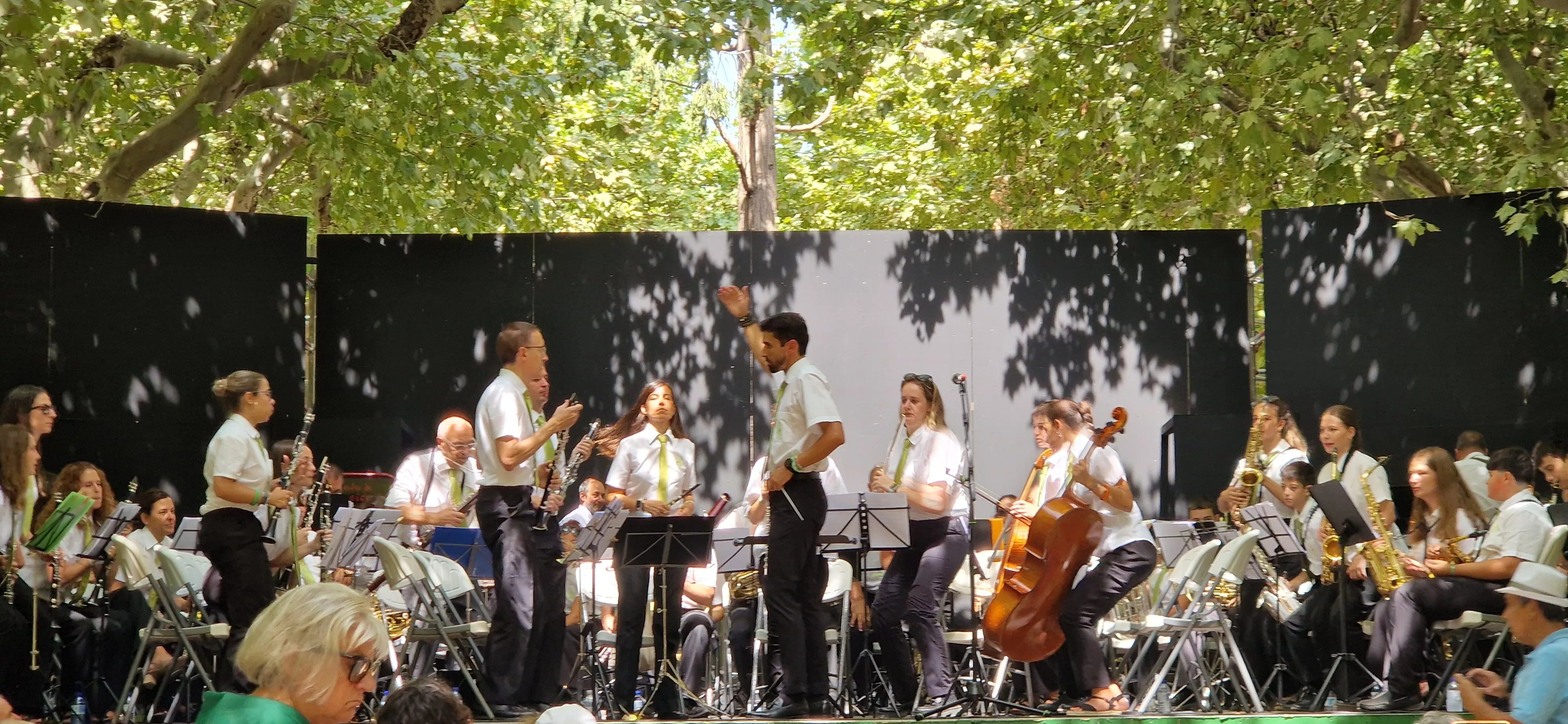 Actuación de la Banda de Música de Huesca en su 40 aniversario en las fiestas de San Lorenzo 2025. Foto Myriam Martínez