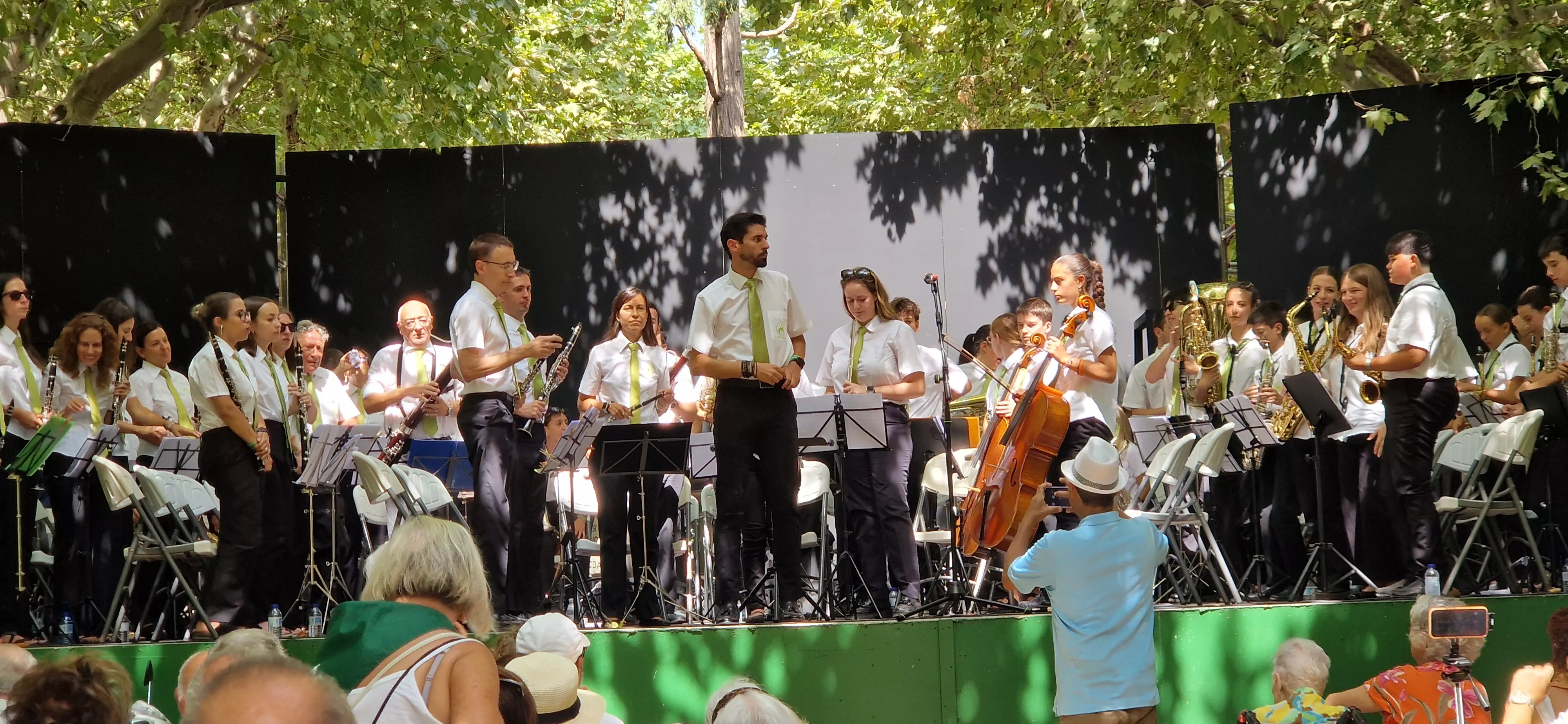 Actuación de la Banda de Música de Huesca en su 40 aniversario en las fiestas de San Lorenzo 2025. Foto Myriam Martínez